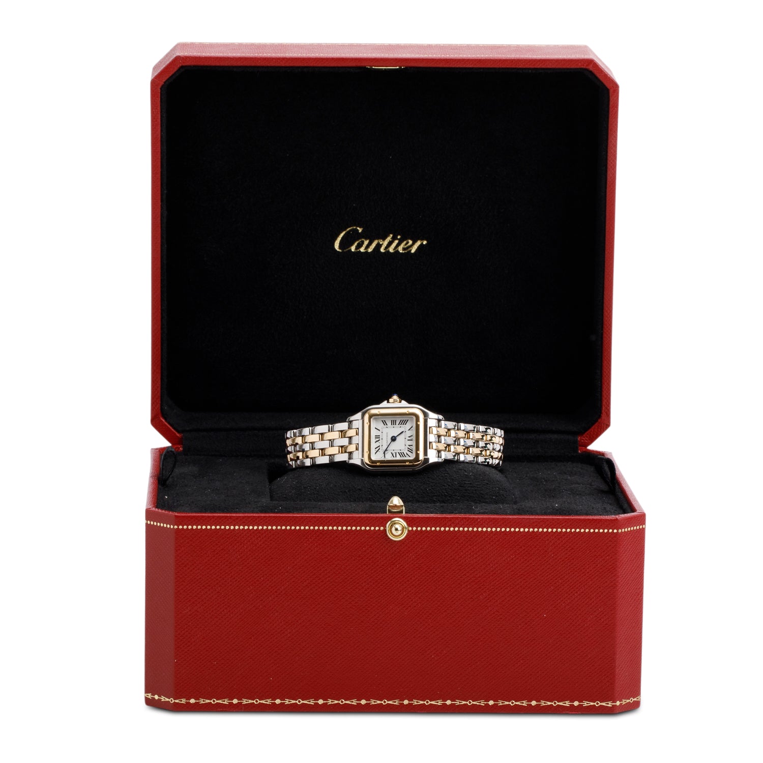 Cartier Stainless Steel & 18k Yellow Gold Panthere de Cartier Watch, Small Model, White Dial 4023 w/ Box & Papers
