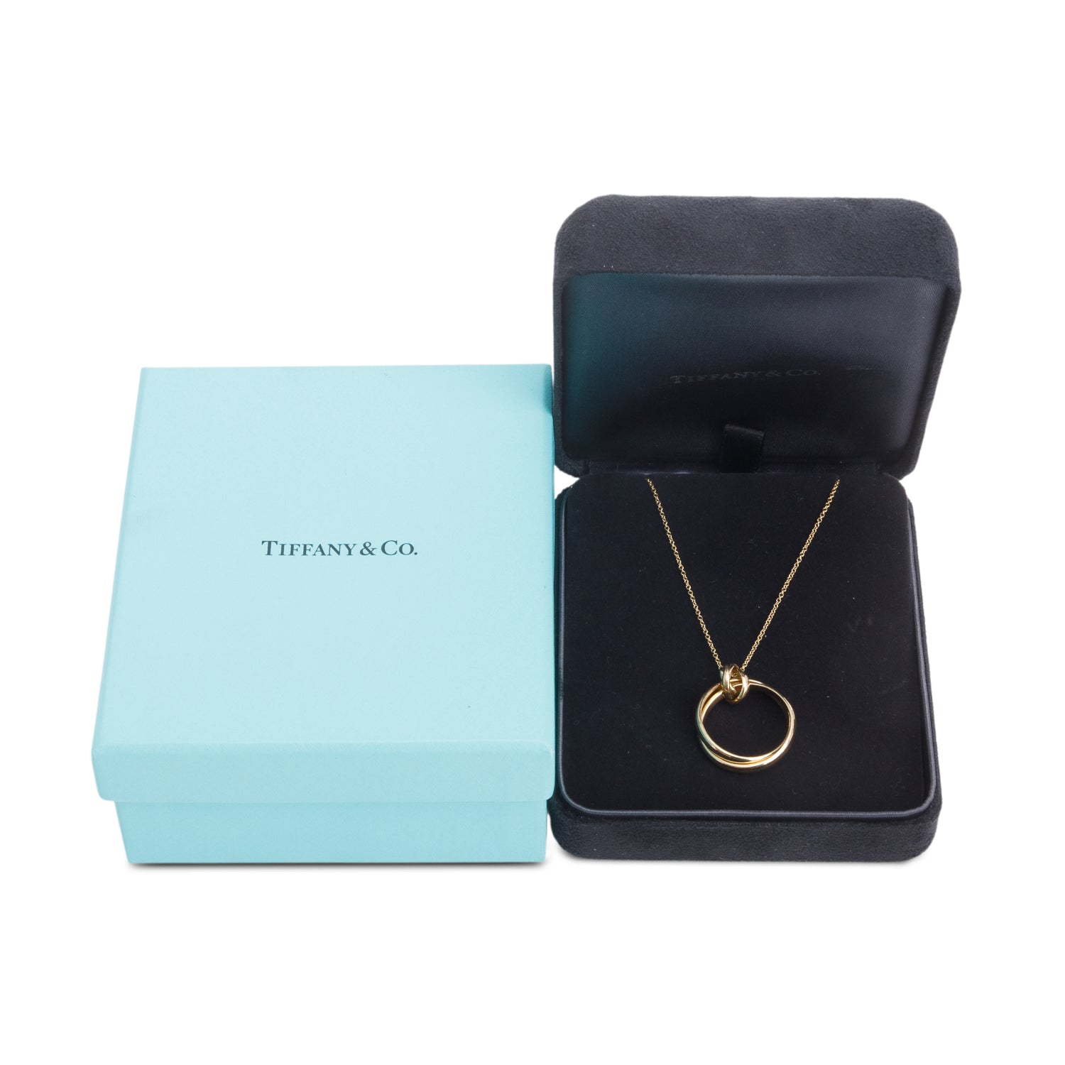 Tiffany & Co. Paloma Picasso 18k Yellow Gold Melody Circle Pendant Necklace w/ Box