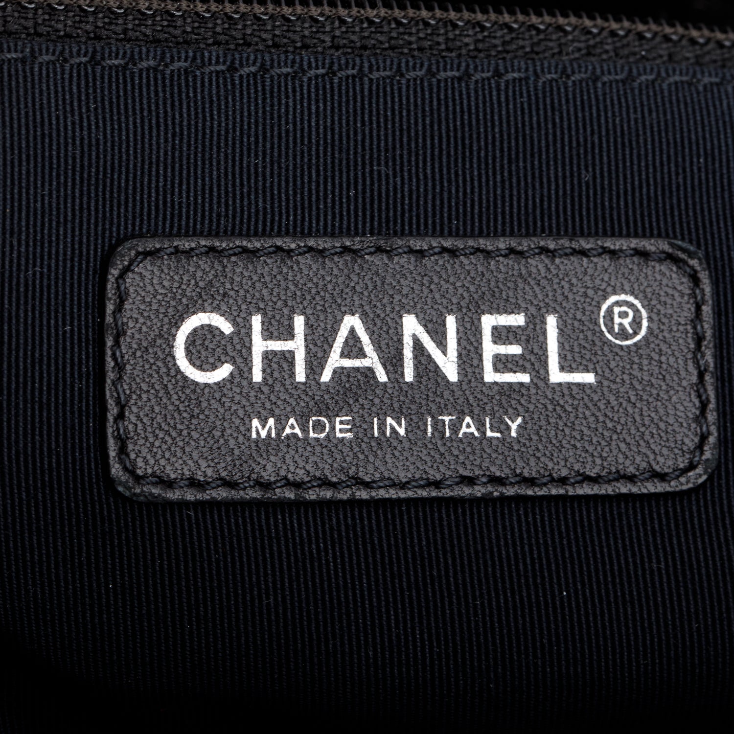 Chanel Metallic Grey Aged Calfskin Quilted Small Chain Tote w/ Authenticity Card