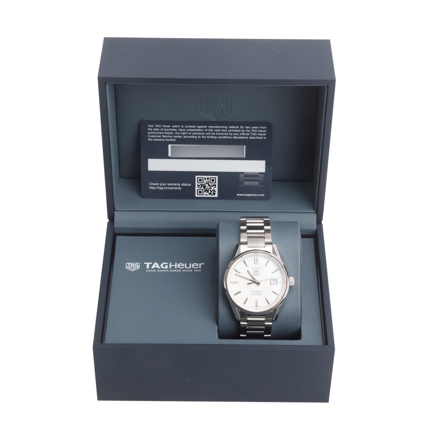Tag Heuer Stainless Steel Carrera 39 MM Automatic Watch White Dial WAR211B-4 w/ Box & Papers