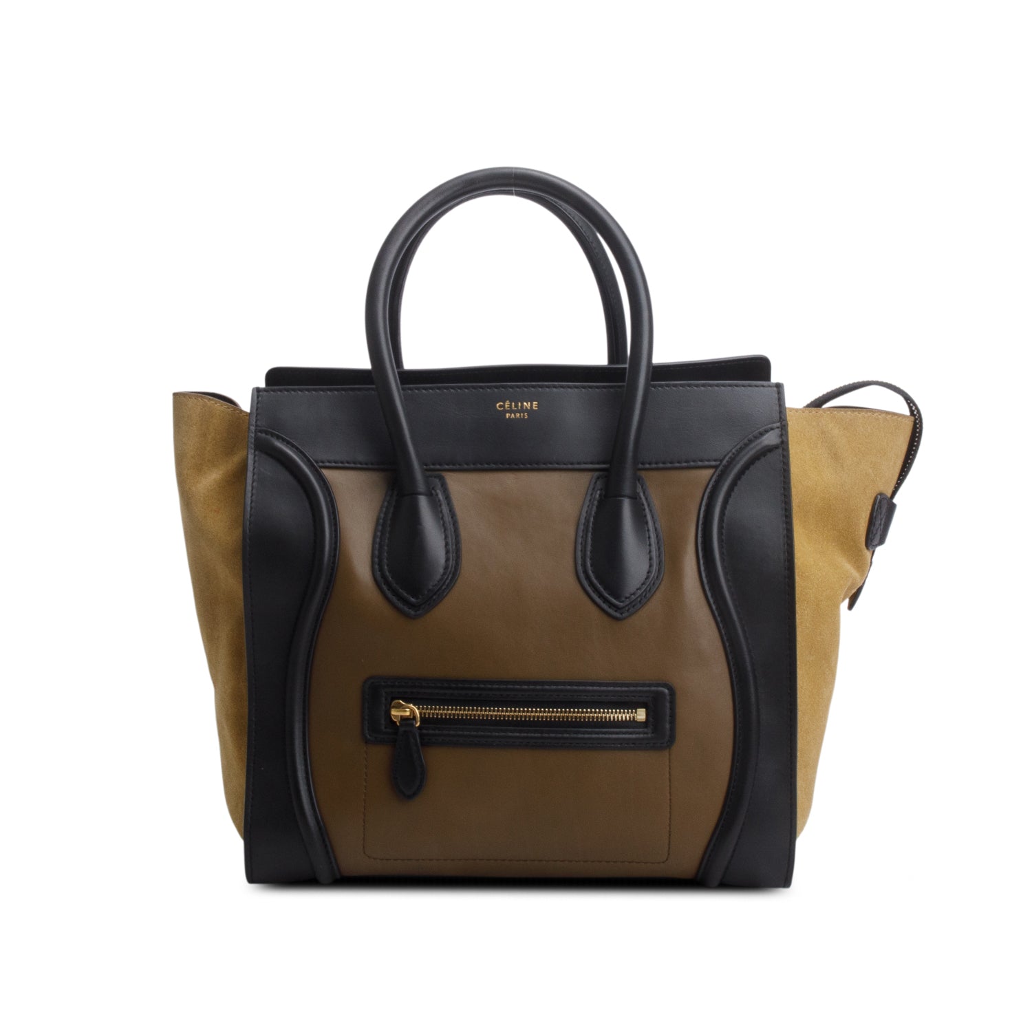 Celine Tri-Color Drummed Calfskin Nubuck Medium Luggage Tote