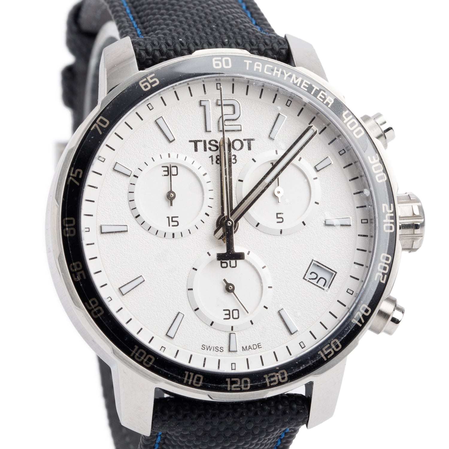 Tissot Stainless Steel Quickster 42 MM Chronograph Quartz Watch White Dial w/ Box