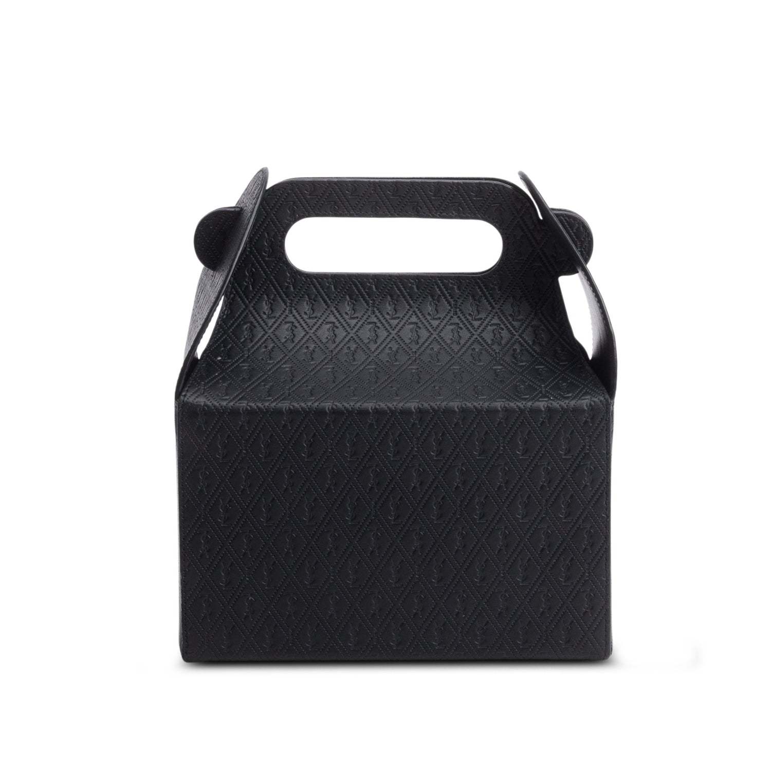 Saint Laurent 2023 Black Calfskin Monogram Take Away Box w/ Box