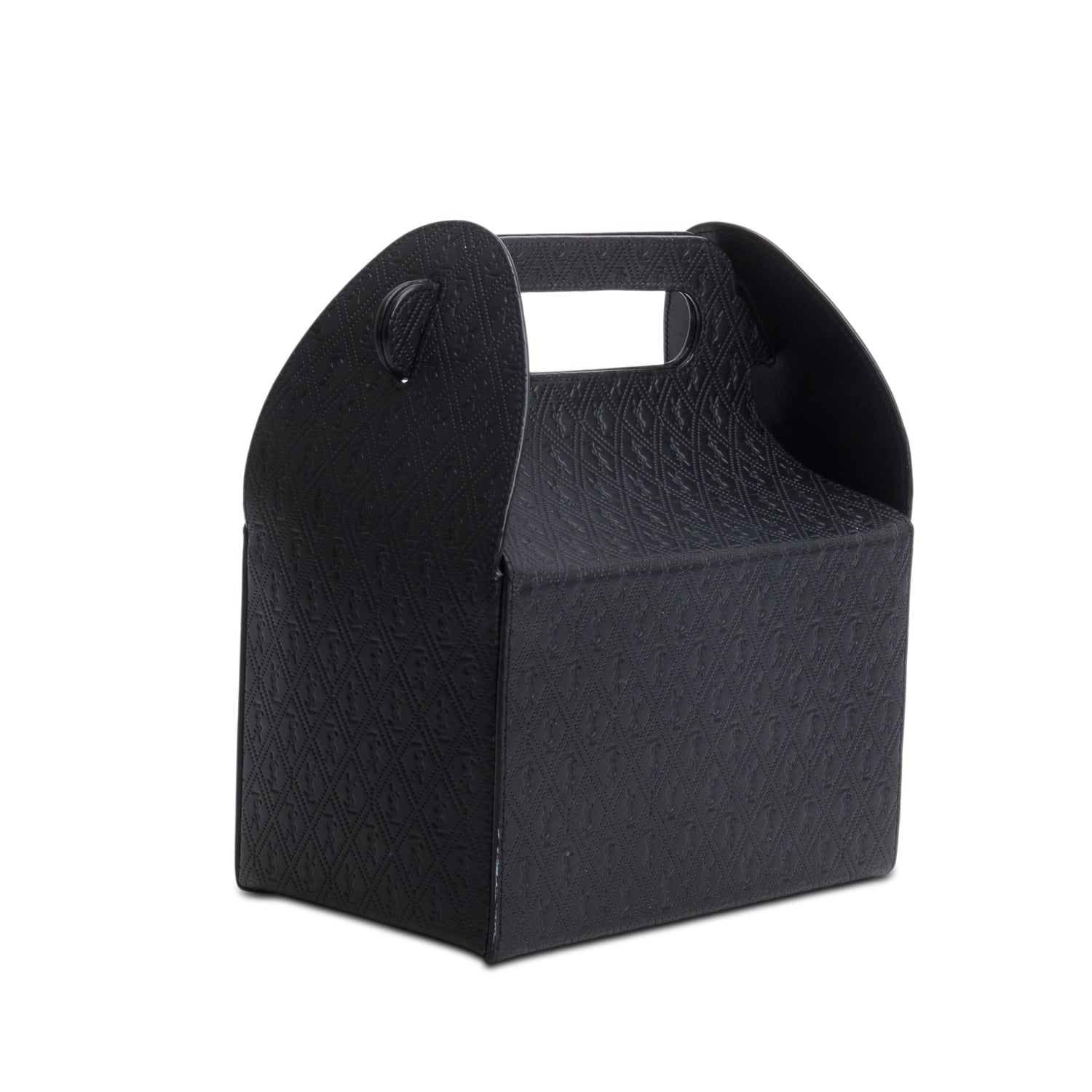 Saint Laurent 2023 Black Calfskin Monogram Take Away Box w/ Box