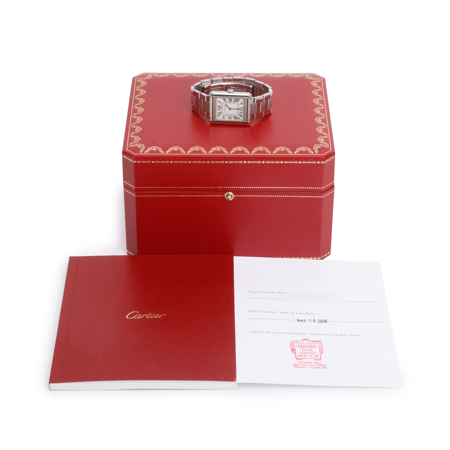 Cartier Stainless Steel Tank Solo Quartz Watch 3170 w/ Box & Papers