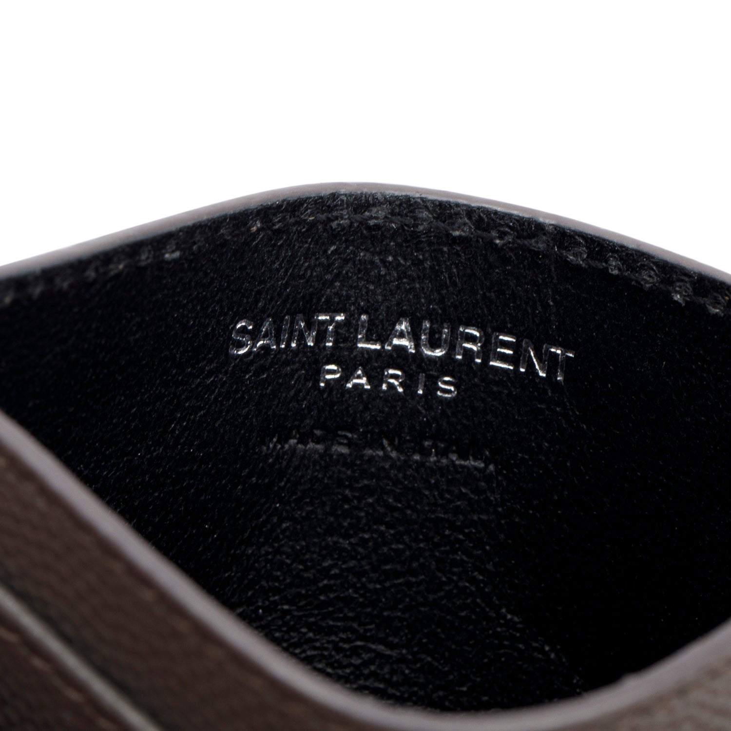 Saint Laurent 2020 Grey Grain de Poudre Cassandre Matelasse Card Case