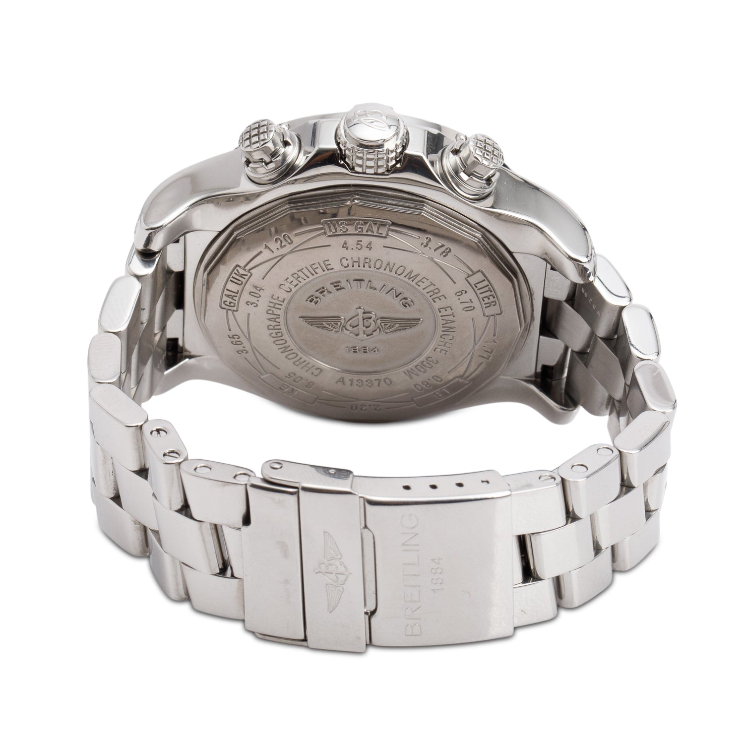 Breitling Stainless Steel Diamond Bezel Super Avenger 48 MM Automatic Chronograph Watch Blue Dial A13370
