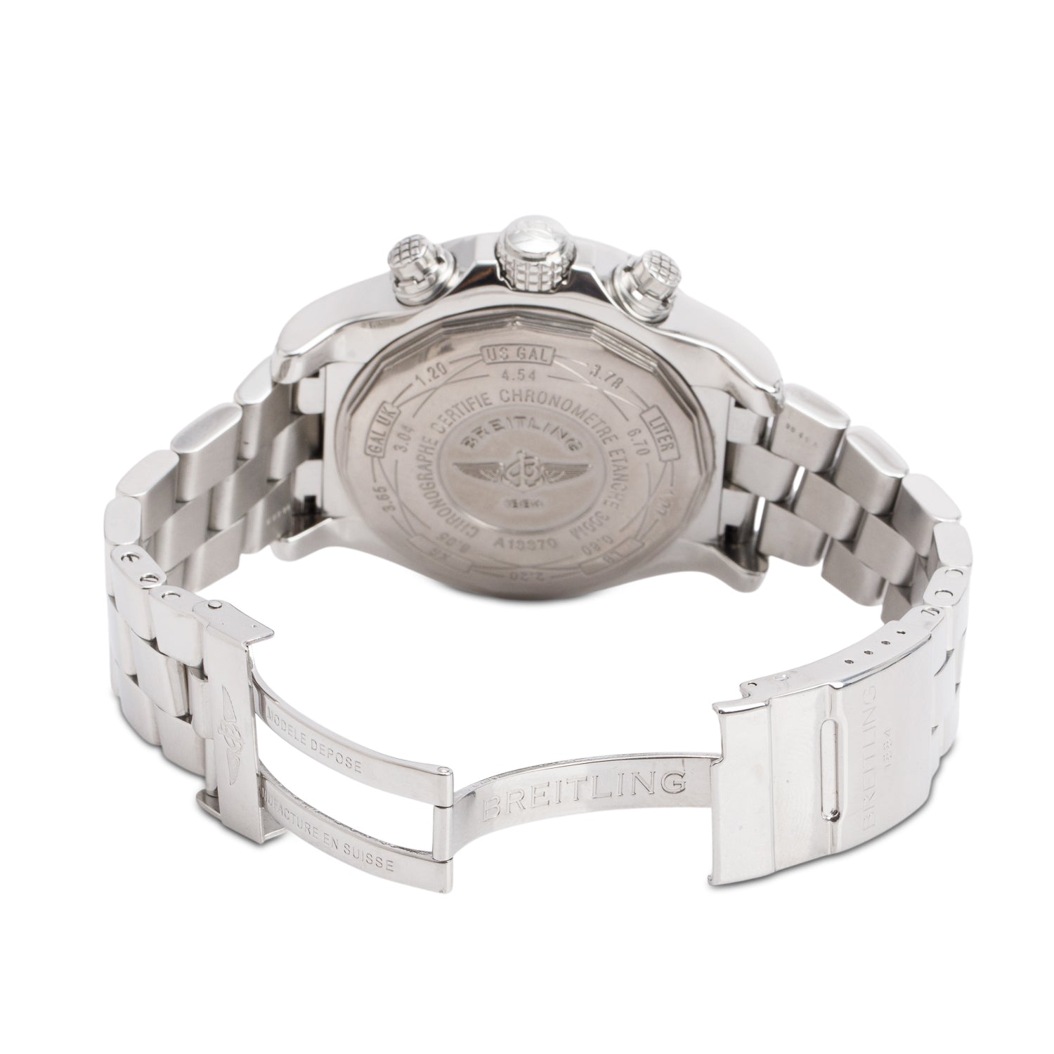 Breitling Stainless Steel Diamond Bezel Super Avenger 48 MM Automatic Chronograph Watch Blue Dial A13370