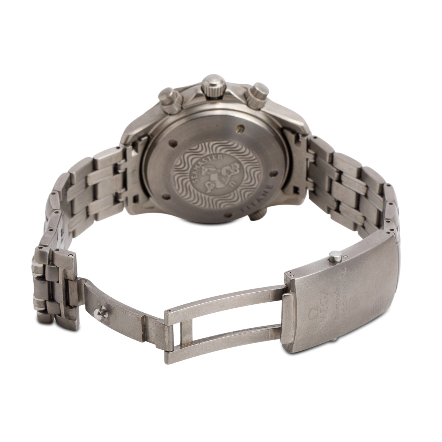 Omega Titanium Seamaster Diver 300M 41.5 MM Automatic Chronograph Watch Blue Dial w/ Box & Papers