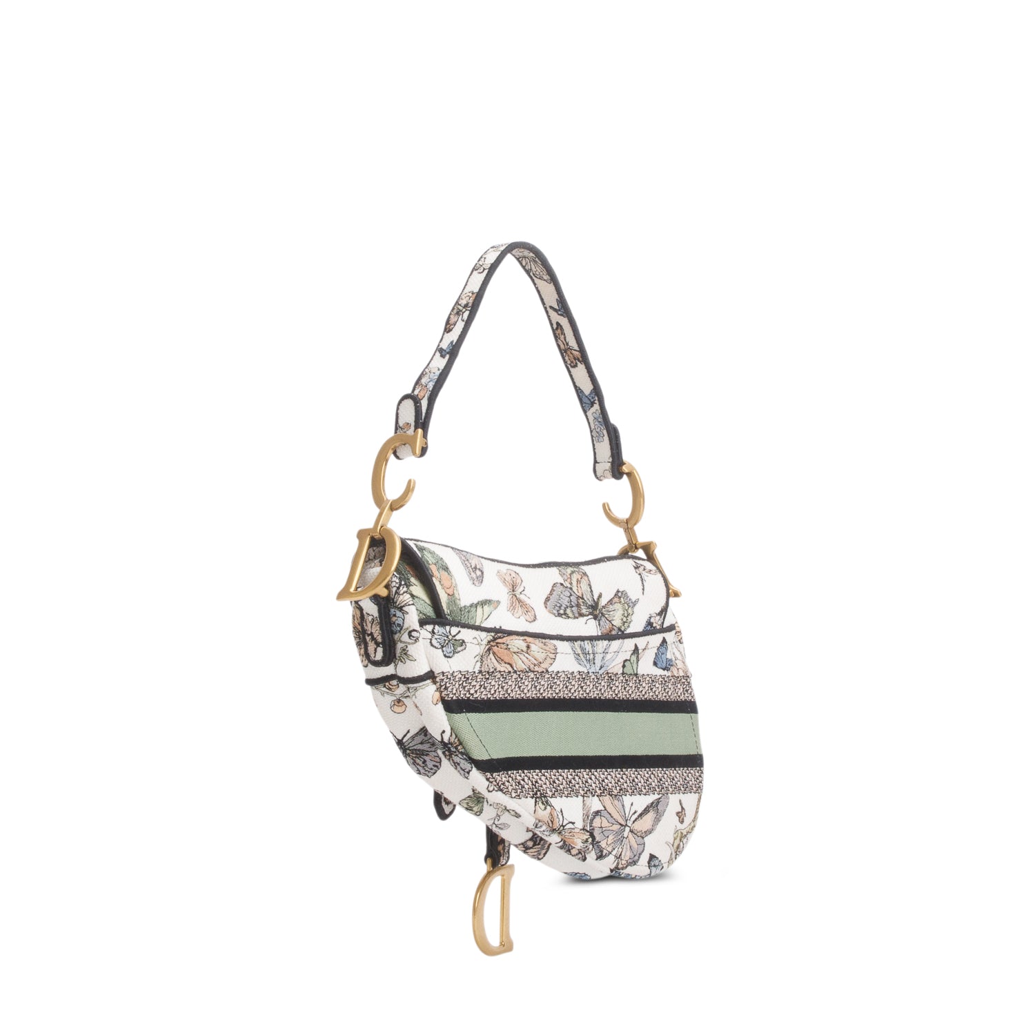 Christian Dior 2023 Multicolor Canvas Embroidered Saddle Bag