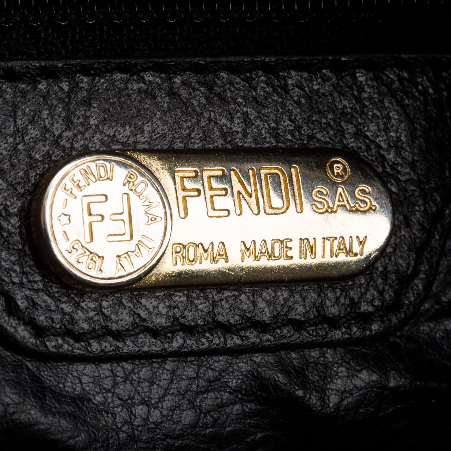 Fendi Vintage Black Leather Crossbody Bag