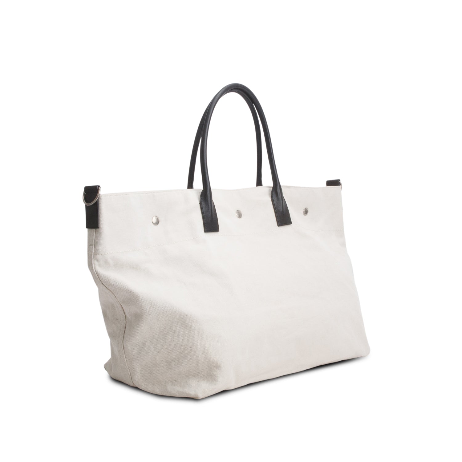 Saint Laurent 2021 Beige Linen Calfskin Rive Gauche Maxi Tote