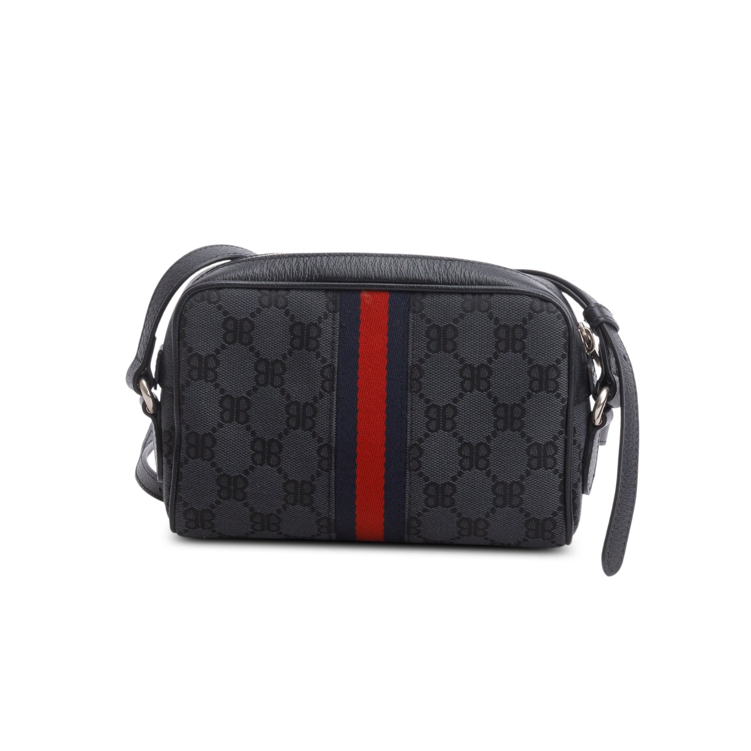 Gucci X Balenciaga The Hacker Project Black BB Canvas Web Mini Camera Bag
