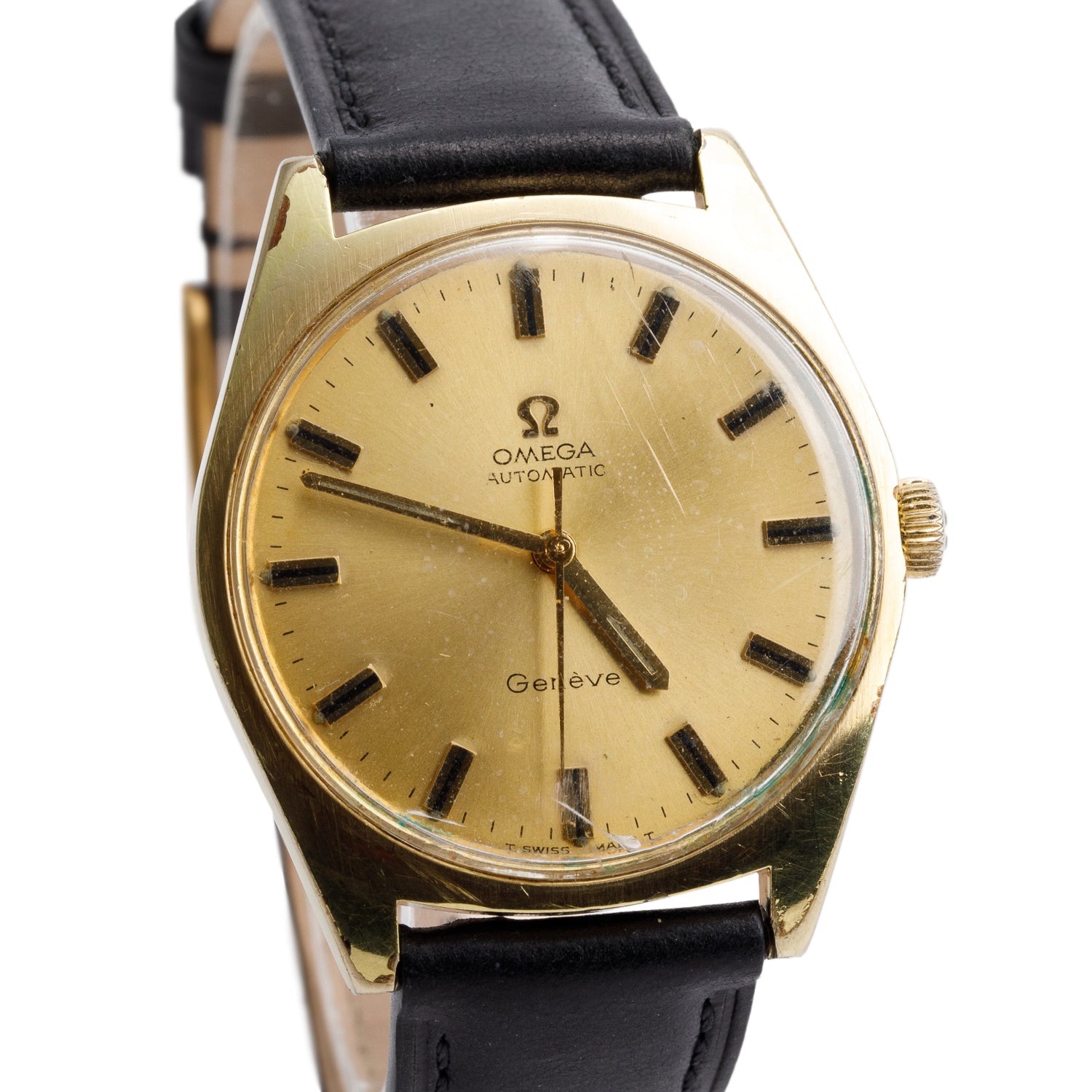 Omega Vintage Gold Plated Stainless Steel Geneve 34 MM Automatic Watch