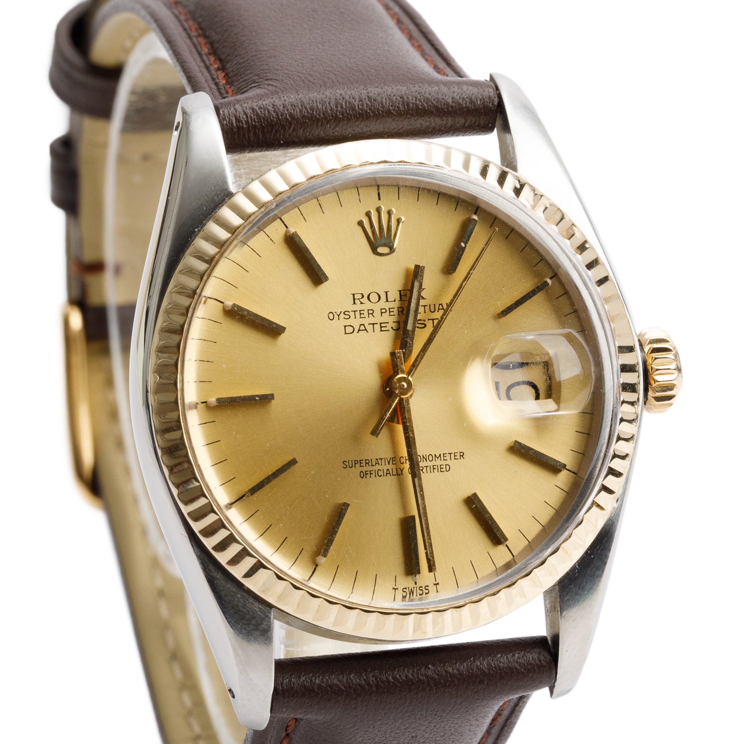 Rolex Stainless Steel & 18k Yellow Gold Datejust 36 MM Watch Gold Dial 16013