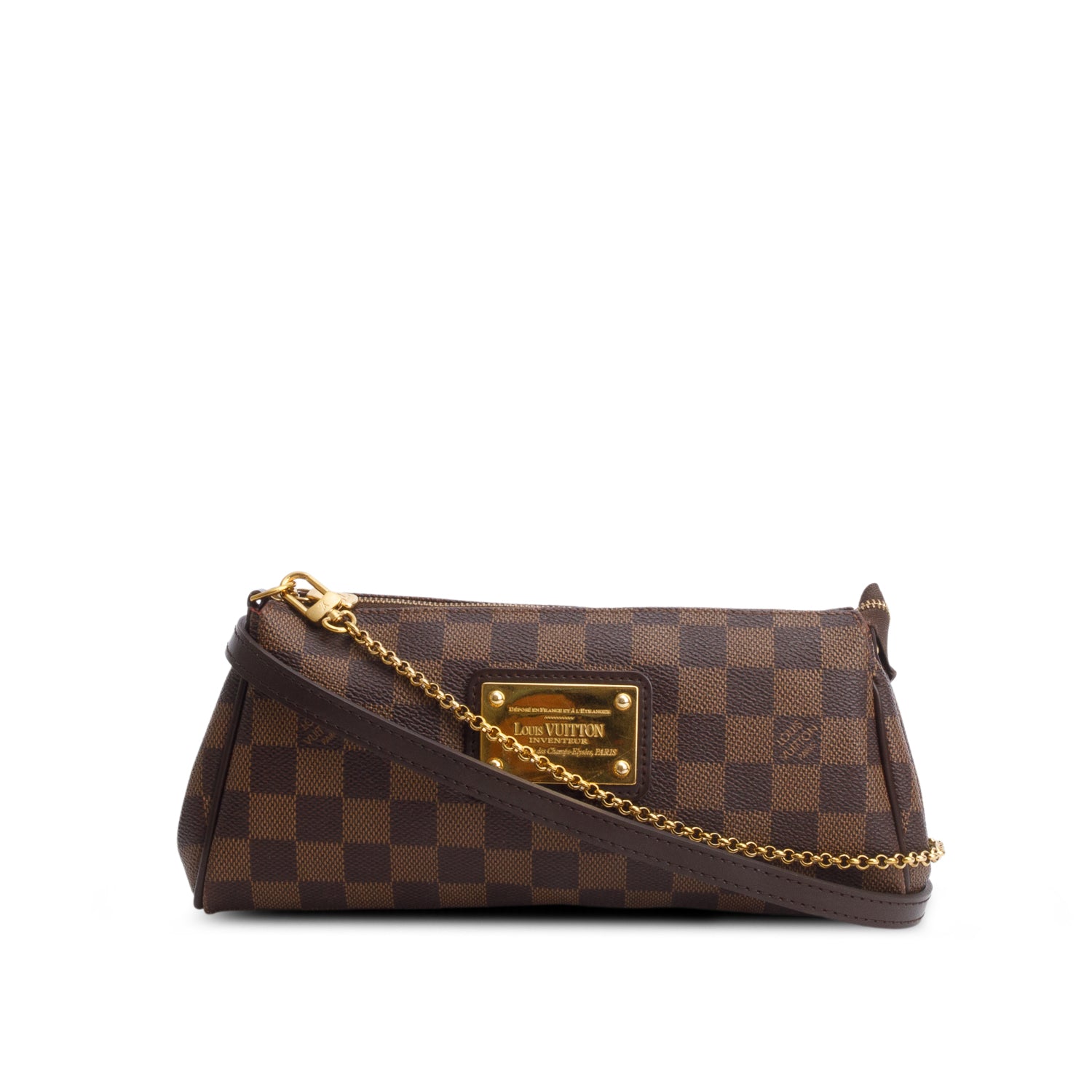 Louis Vuitton Damier Ebene Eva Clutch w/ Box & Straps