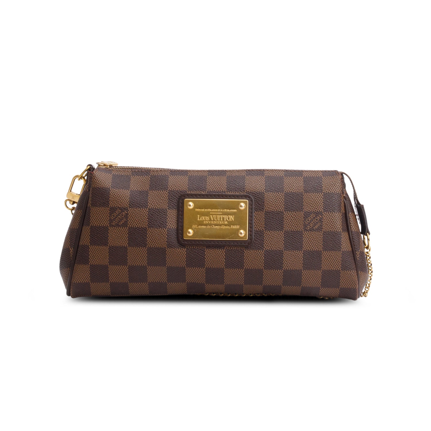 Louis Vuitton Damier Ebene Eva Clutch w/ Box & Straps