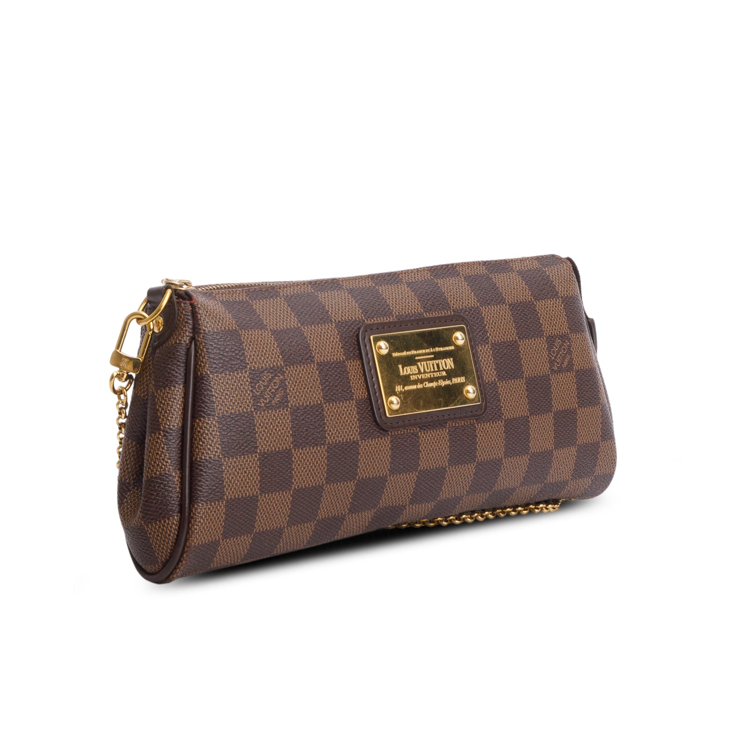 Louis Vuitton Damier Ebene Eva Clutch w/ Box & Straps