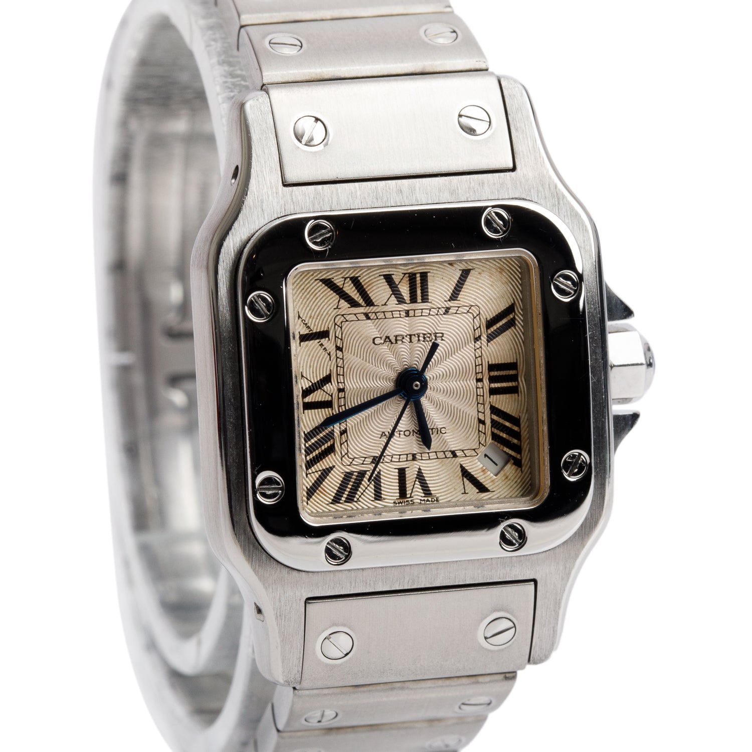 Cartier Stainless Steel Santos de Cartier Galbee Automatic Watch, Small Model Silver Dial 2423