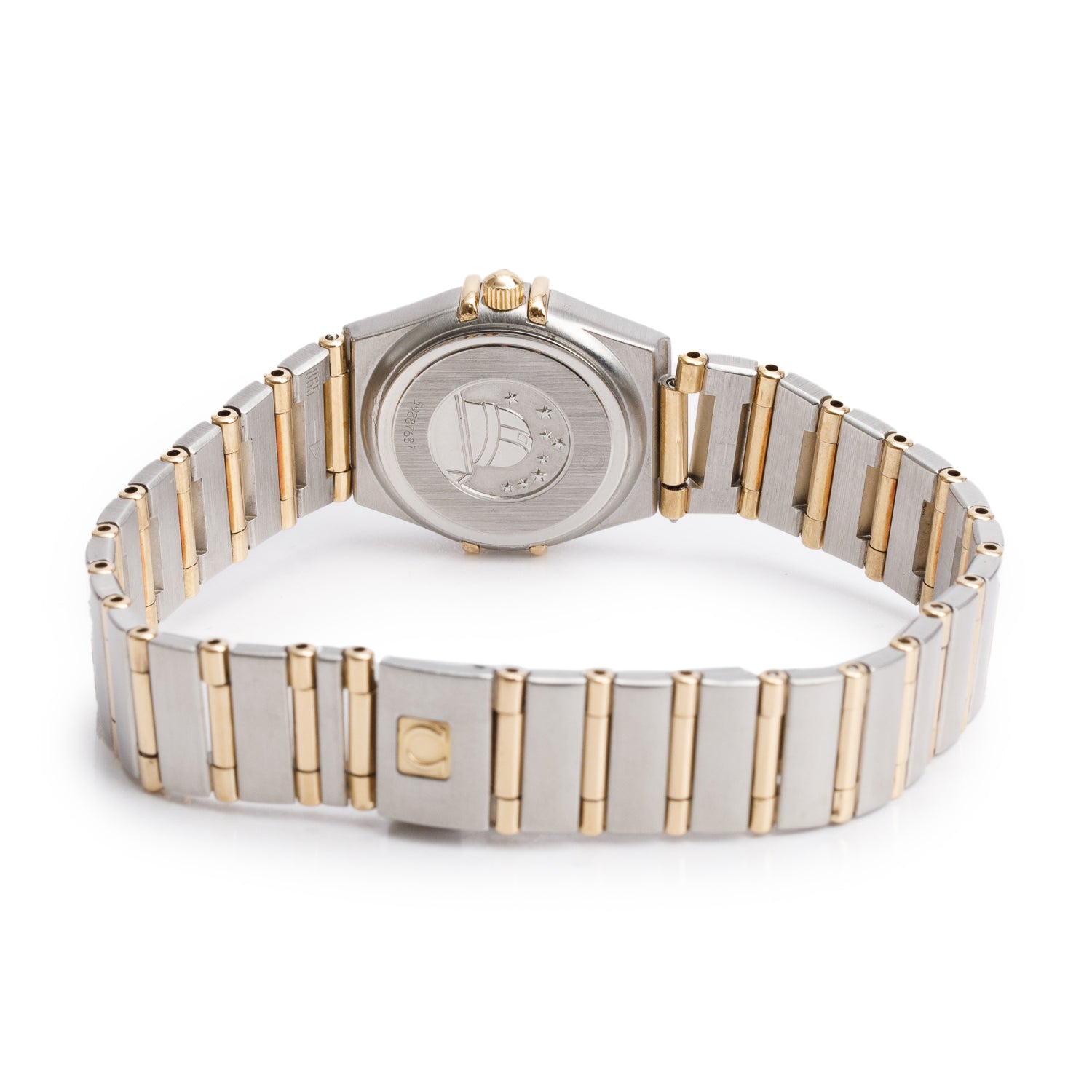 Omega Stainless Steel & 18k Yellow Gold Constellation 22.5 MM Quartz Watch Mother of Pearl Dial w/ Papers