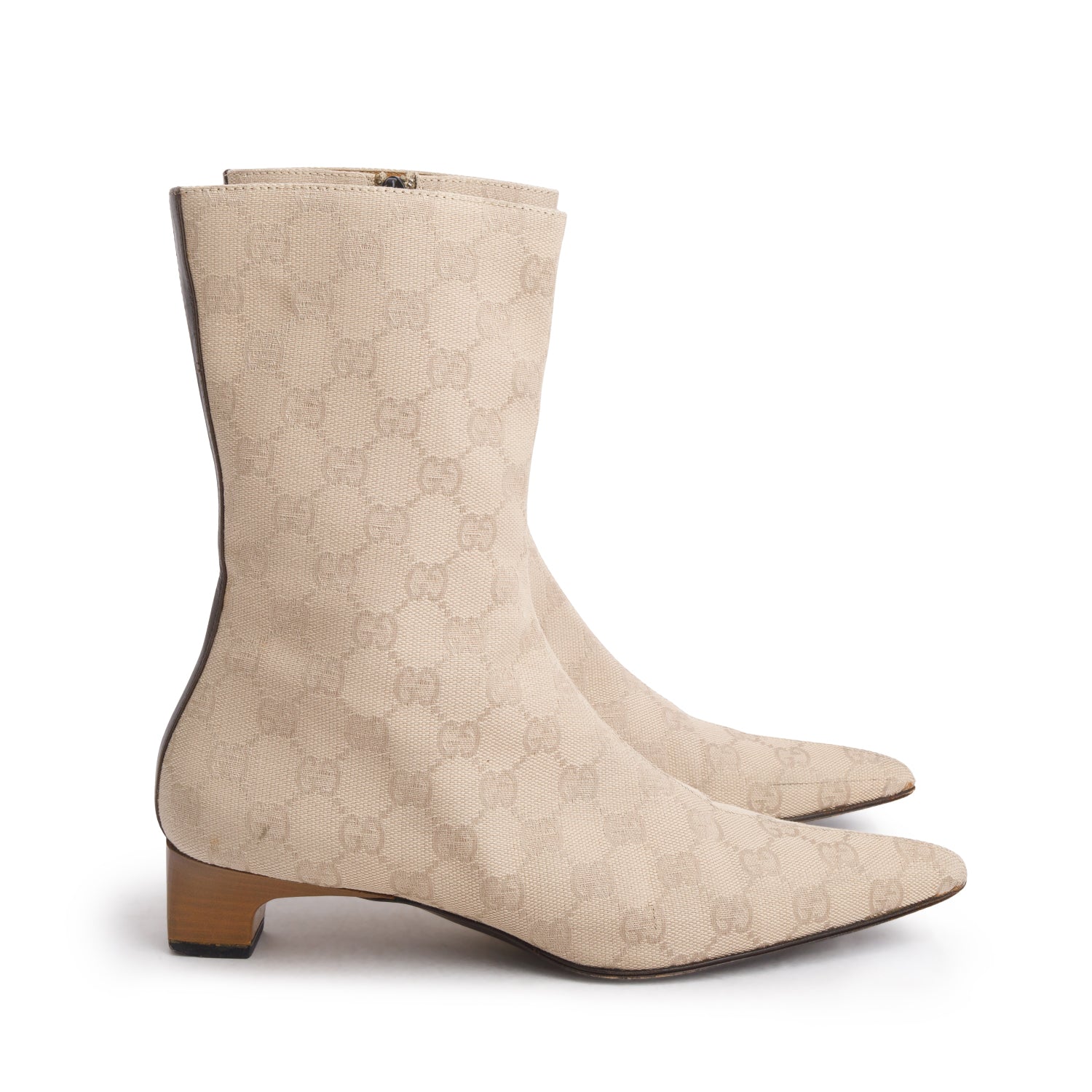 Gucci GG Supreme Monogram Ankle Boots, Women's Size 7