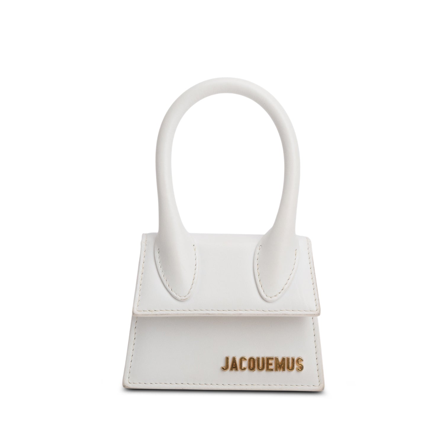 Jacquemus White Smooth Calfskin Mini Le Chiquito w/ Strap