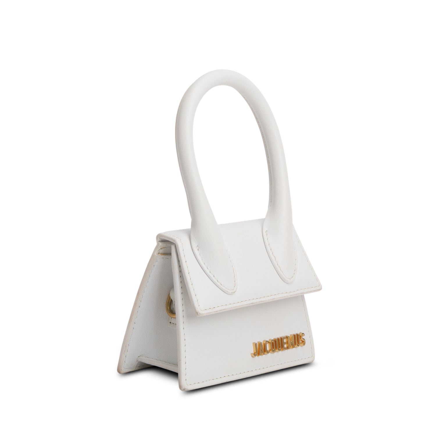 Jacquemus White Smooth Calfskin Mini Le Chiquito w/ Strap