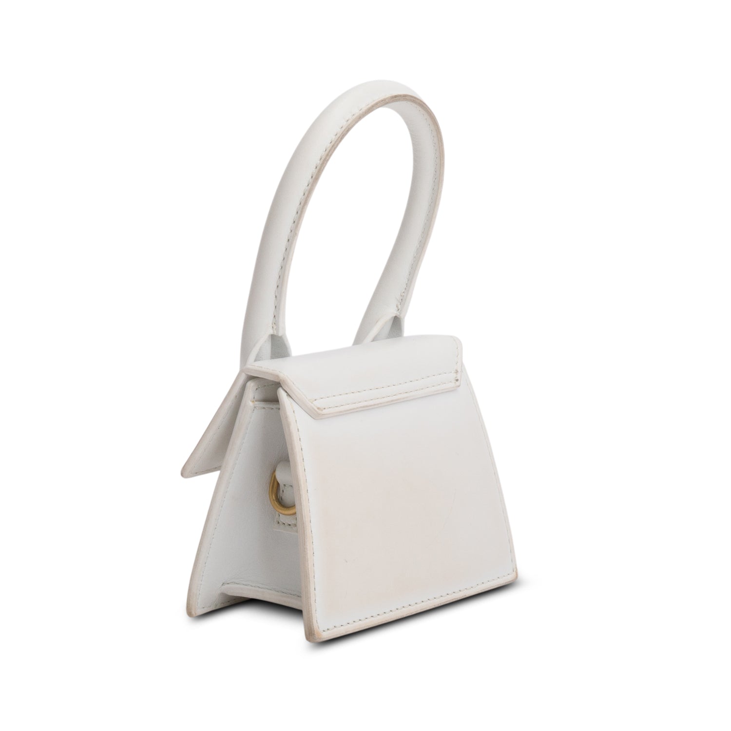 Jacquemus White Smooth Calfskin Mini Le Chiquito w/ Strap
