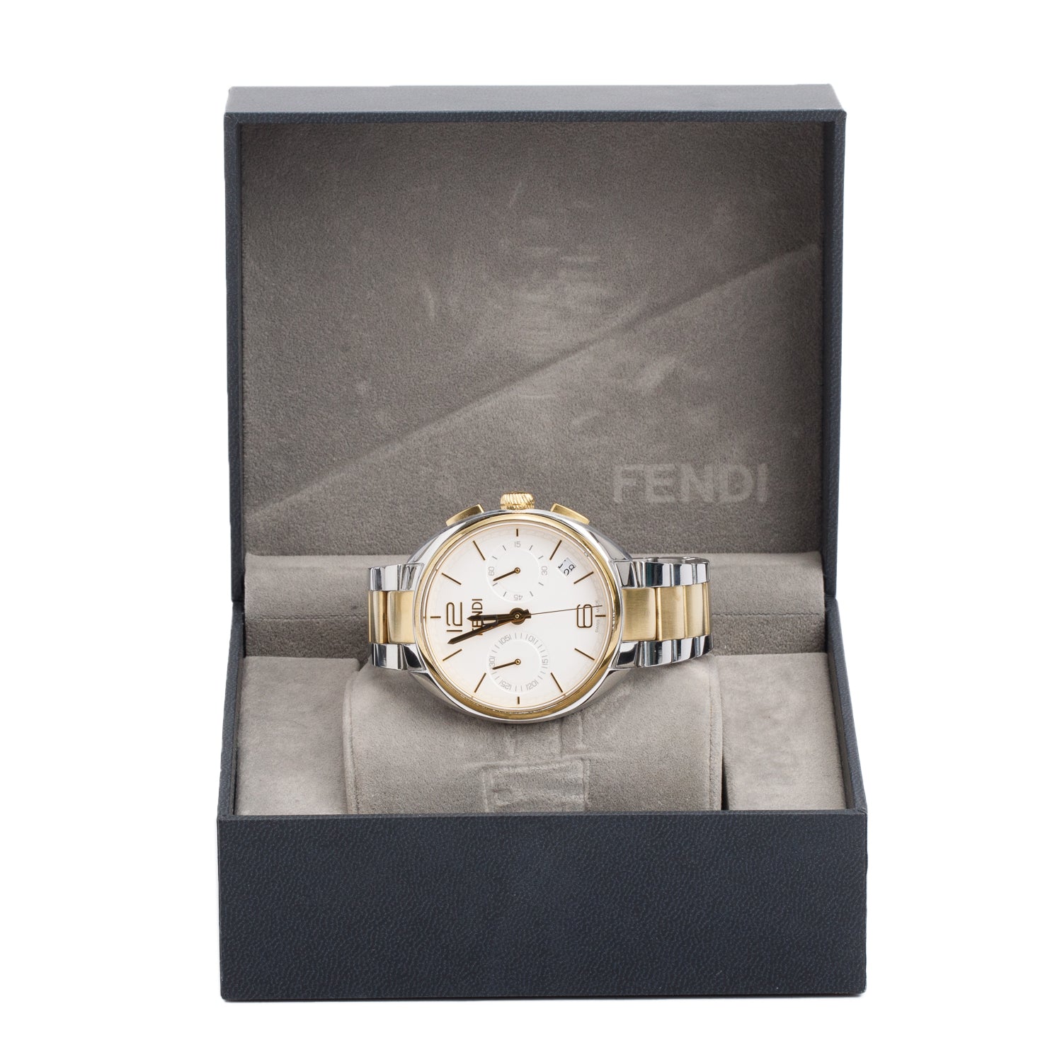 Fendi Stainless Steel & Gold-Plated Momento 40 MM Chronograph Quartz Watch w/ Box