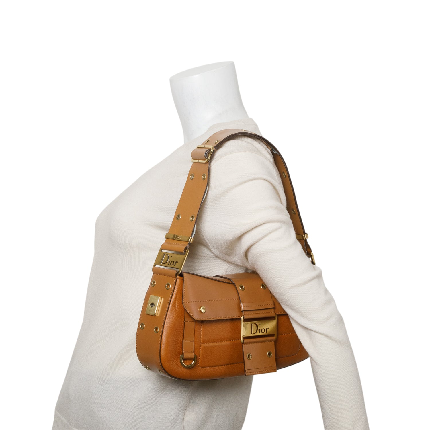 Christian Dior Brown Calfskin Street Chic Columbus Bag w/ Authenticity Card