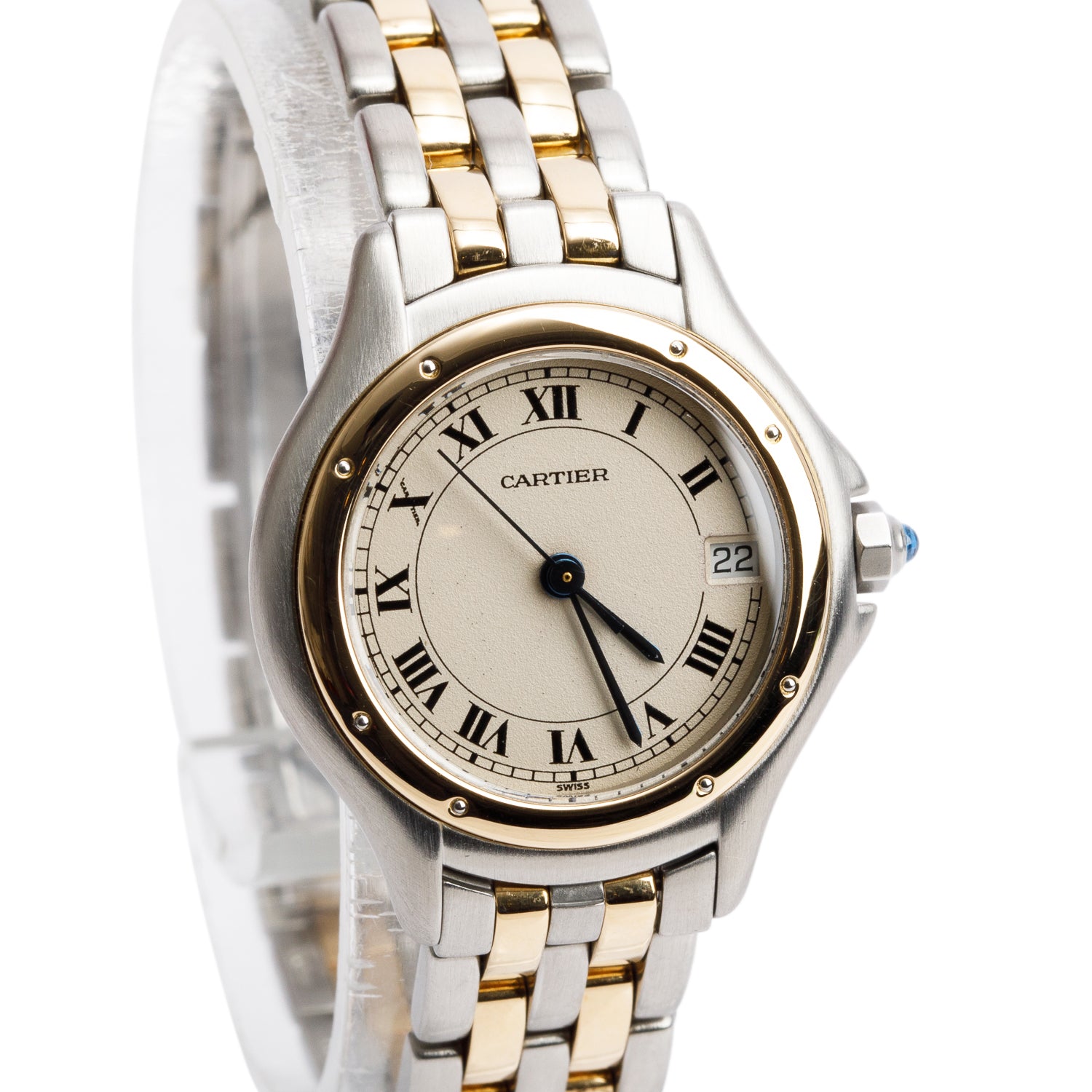 Cartier Stainless Steel & 18k Yellow Gold Cougar 26 MM Quartz Watch 187906