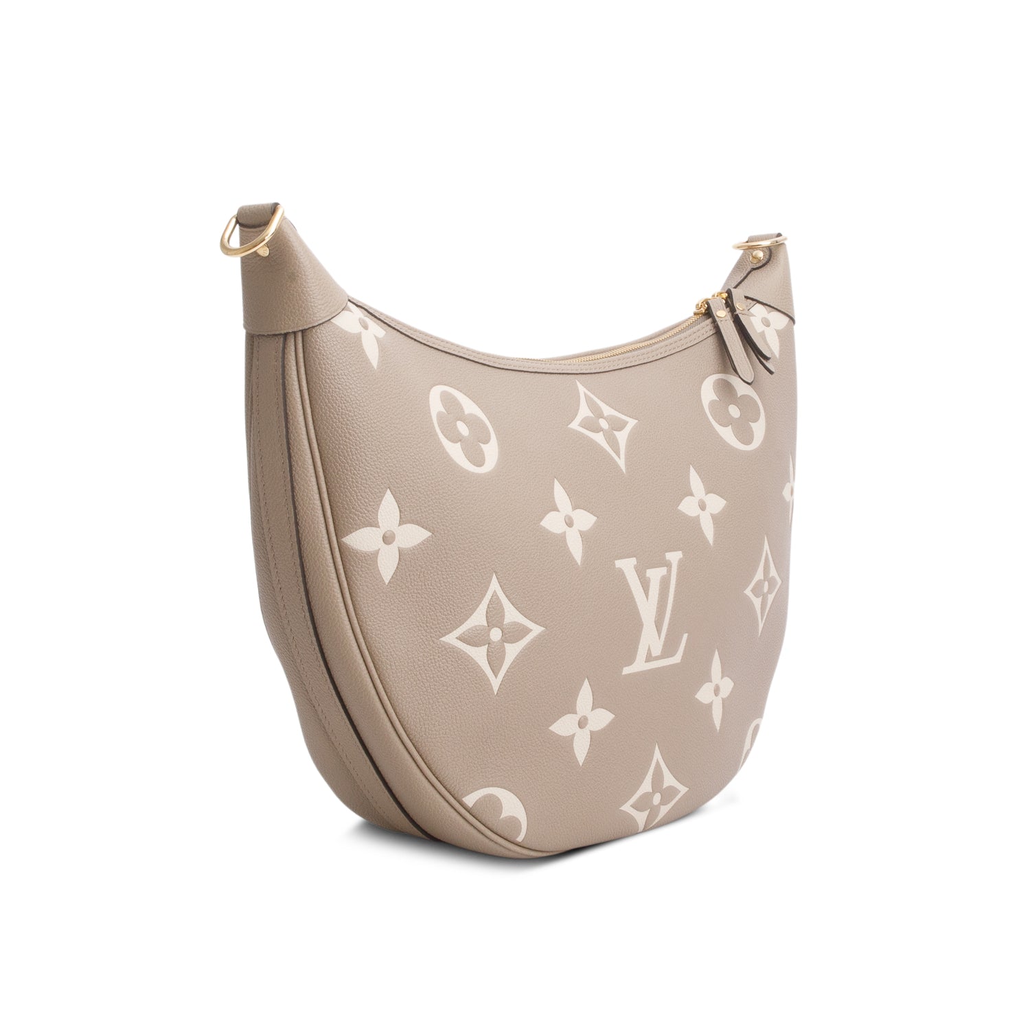 Louis Vuitton 2025 Beige Empreinte Monogram Giant Loop Hobo w/ Straps, Pouch & Receipt