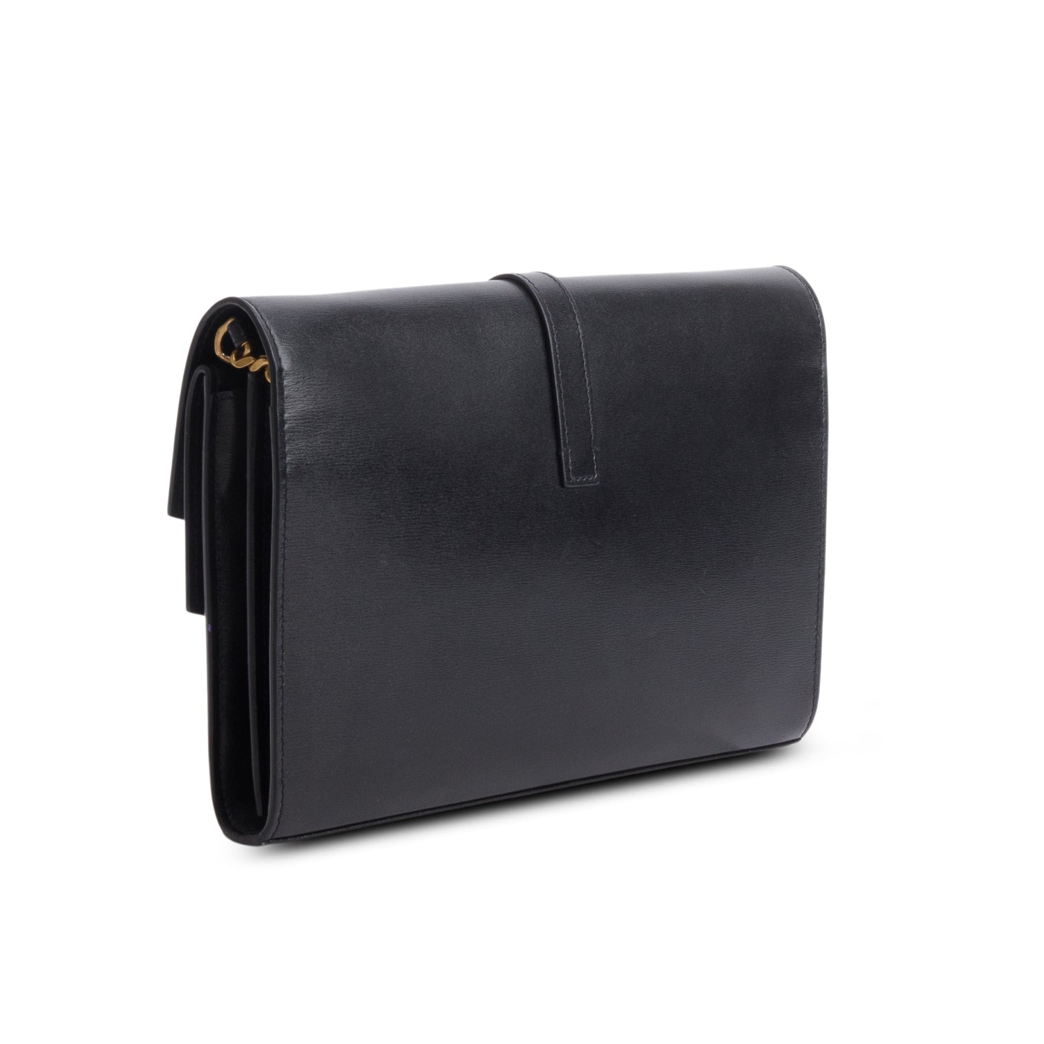 Saint Laurent Black Sulpice Leather Chain Wallet w/ Box