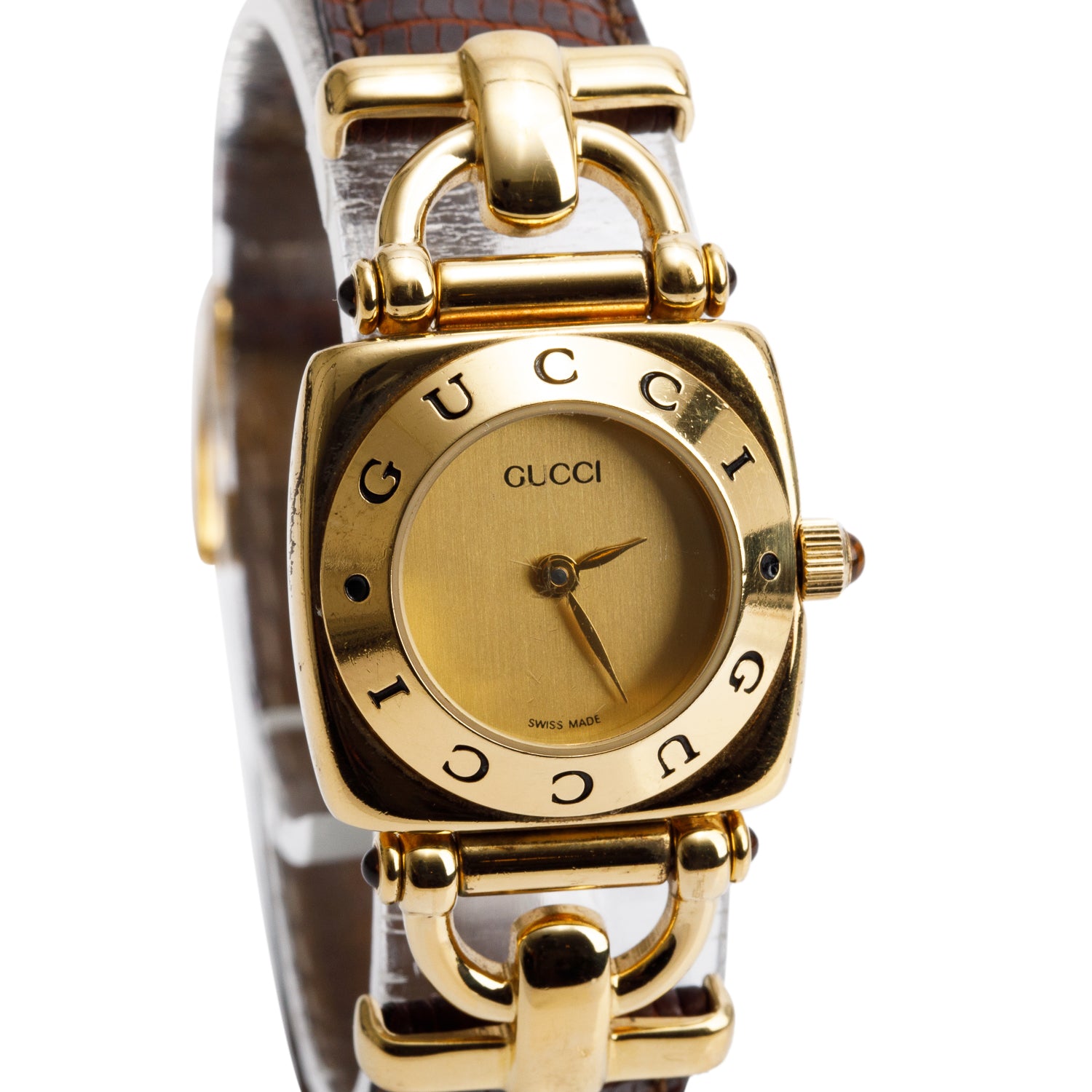 Gucci Gold Plated Stainless Steel 6300 Series Watch Gold Dial
