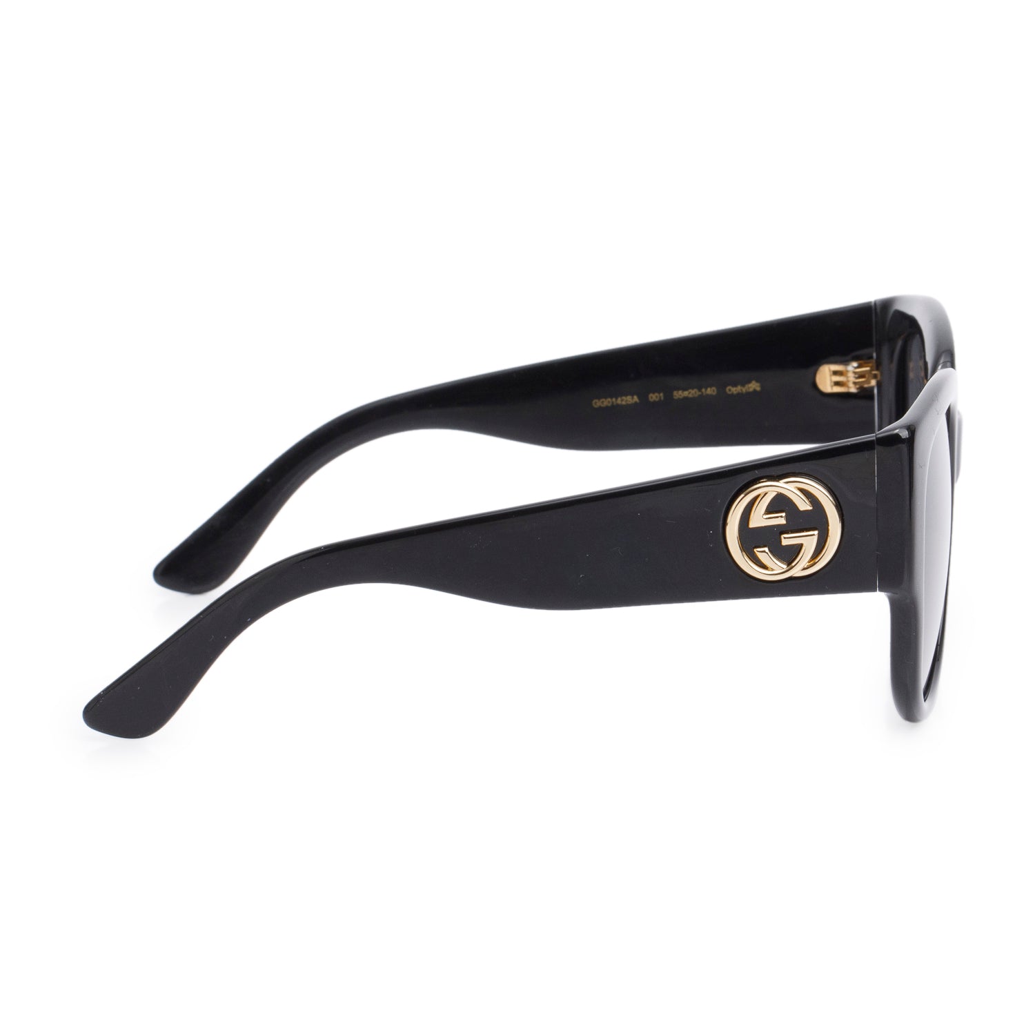 Gucci GG0142SA Black Acetate Square GG Sunglasses W/ Case