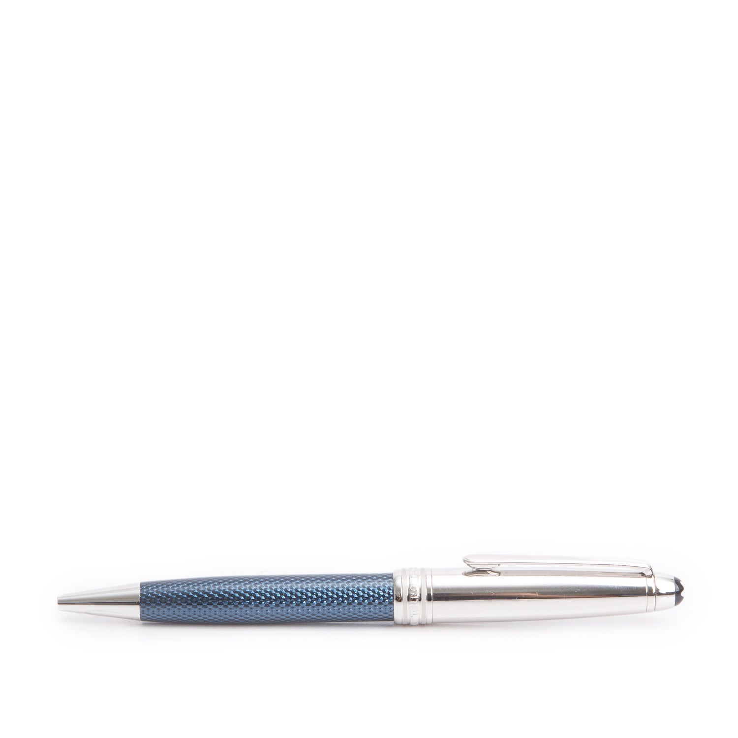 Montblanc Platinum Coated Meisterstuck Solitaire Doue Blue Hour Classique Ballpoint Pen w/ Box