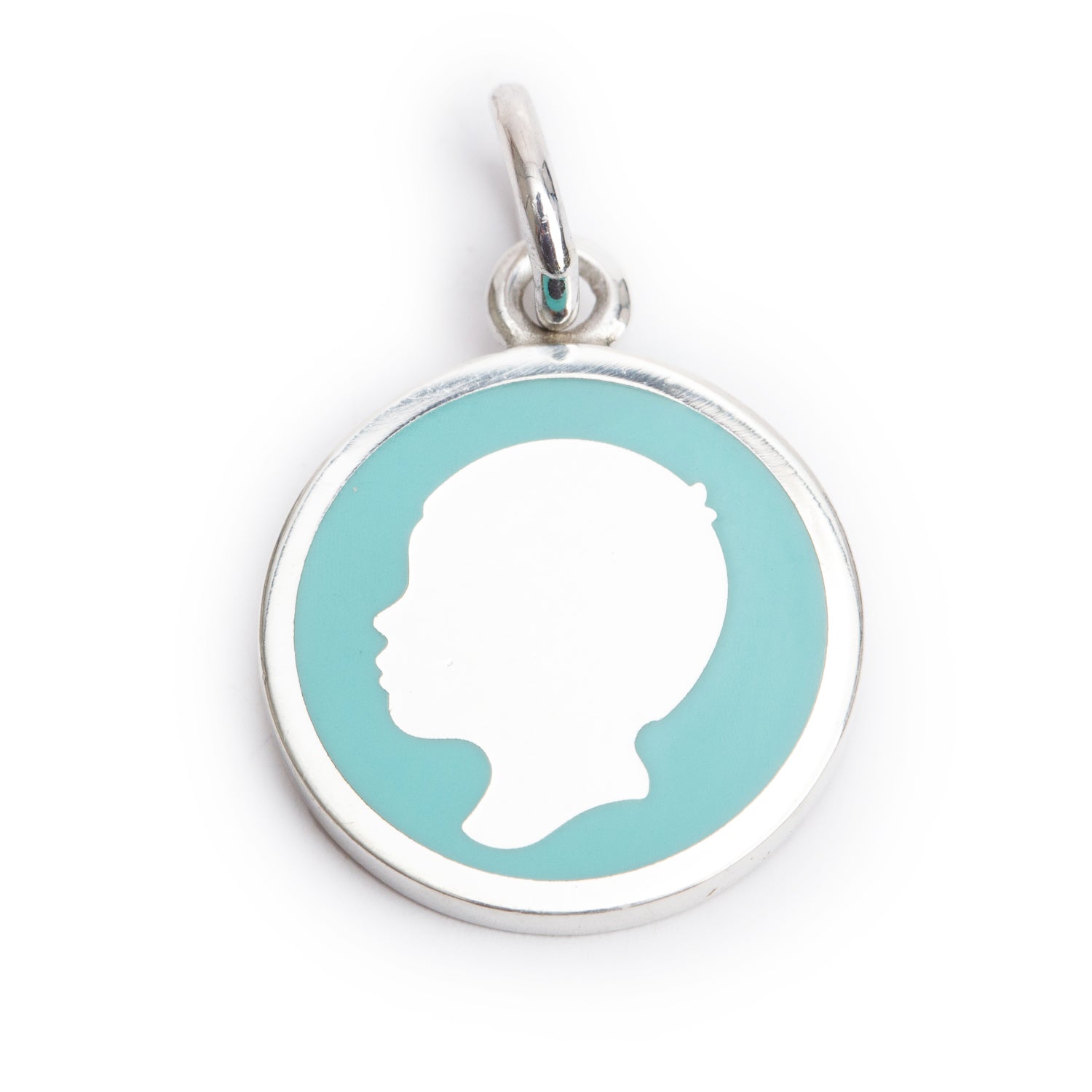 Tiffany & Co. Sterling Silver Blue Enamel Boy Tag Charm