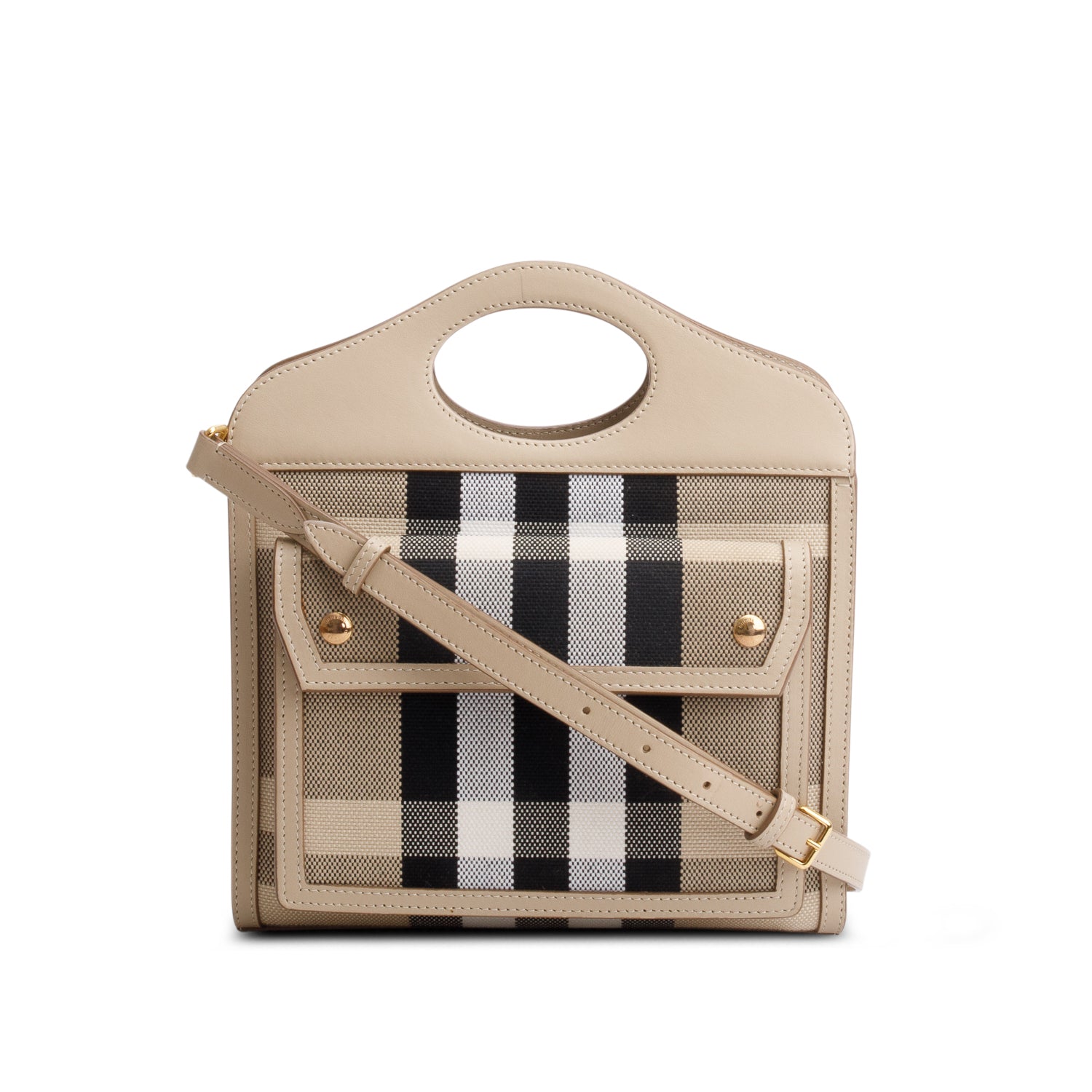 Burberry Beige Check Mini Pocket Bag w/ Box & Strap