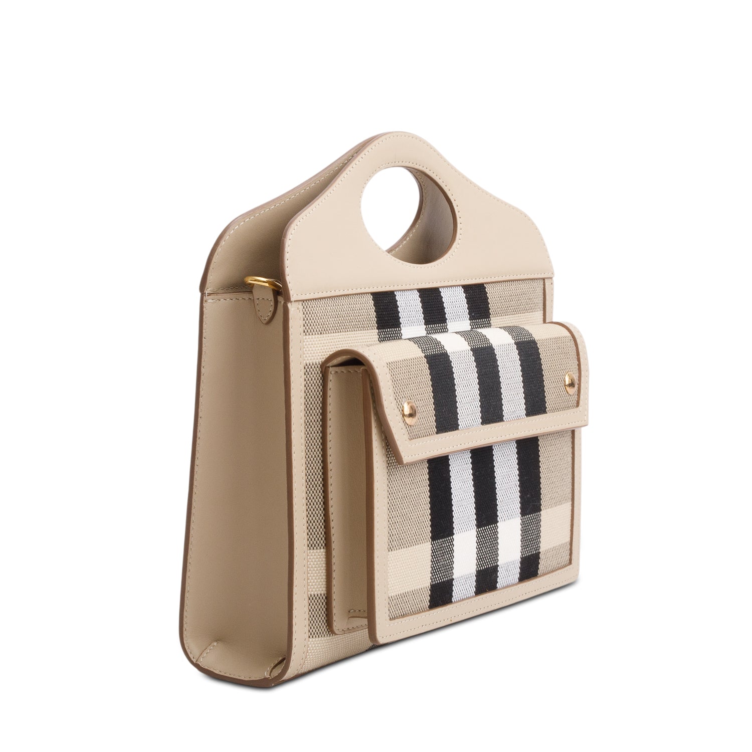 Burberry Beige Check Mini Pocket Bag w/ Box & Strap
