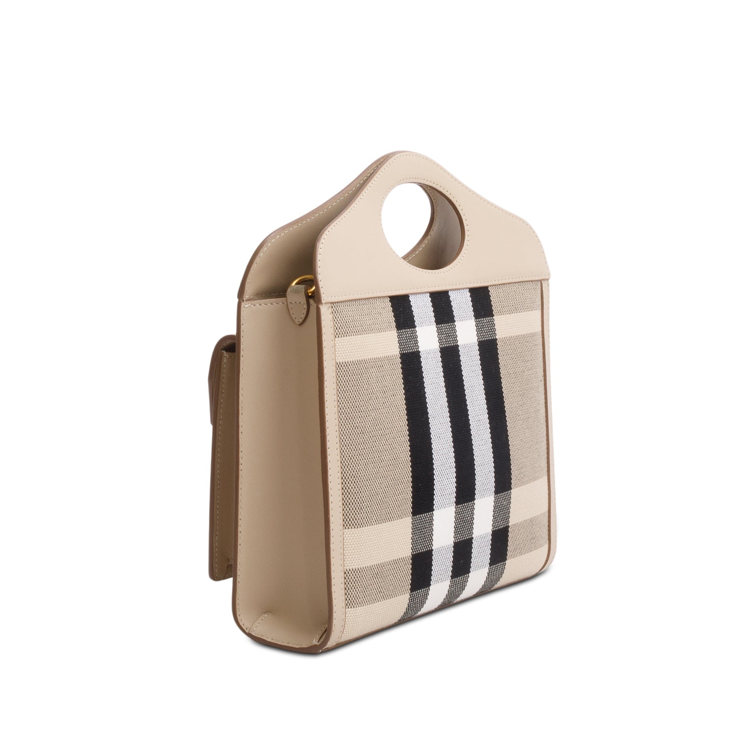 Burberry Beige Check Mini Pocket Bag w/ Box & Strap