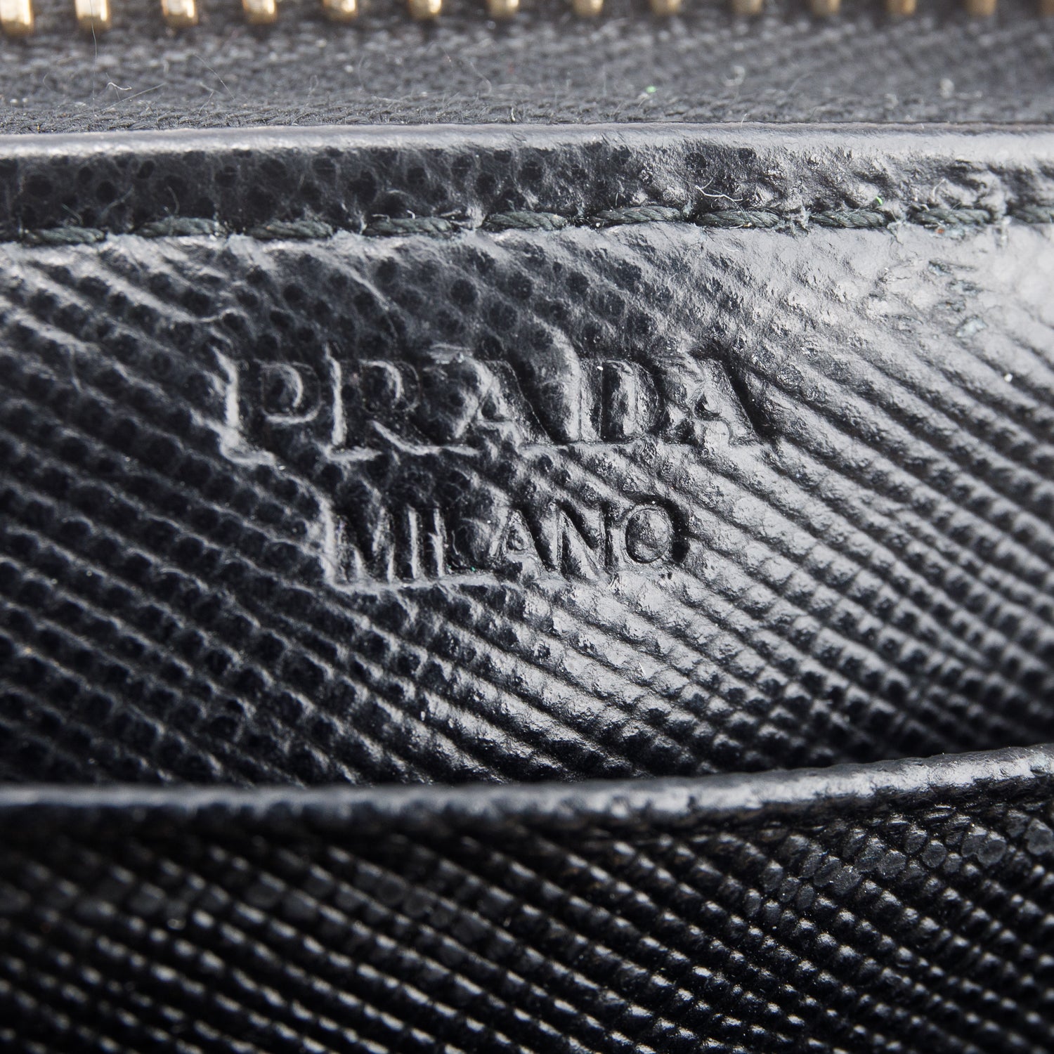 Prada Black Saffiano Leather Metal Zip Around Wallet w/ Box