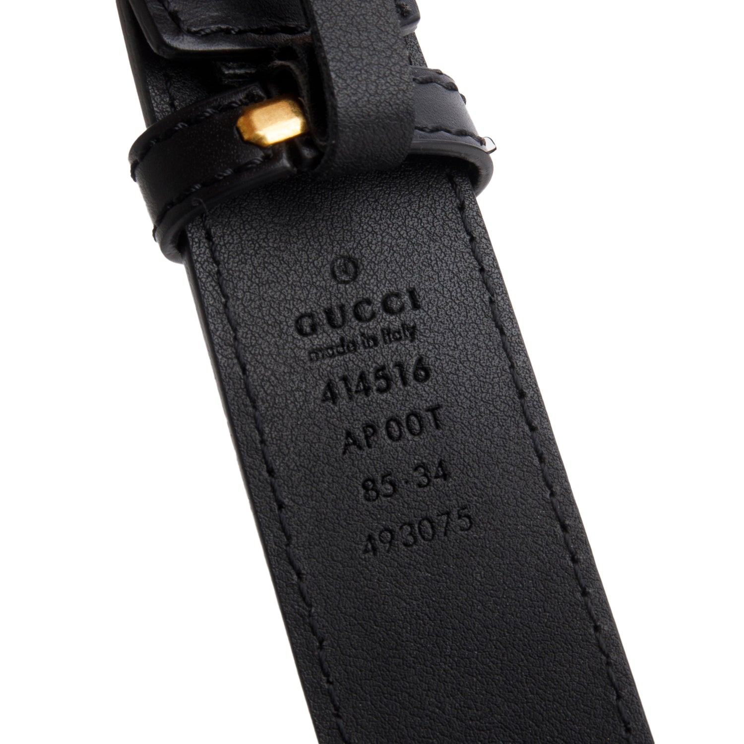 Gucci Black Leather GG Marmont Belt, 85 34