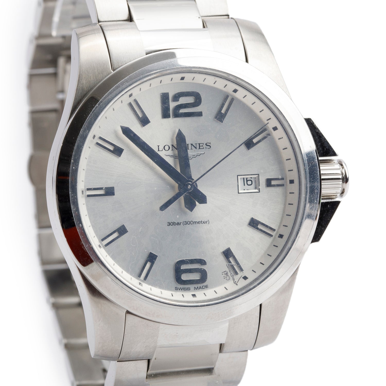 Longines 2021 Stainless Steel Conquest 43 MM Quartz Watch Silver Dial w/ Box & Papers