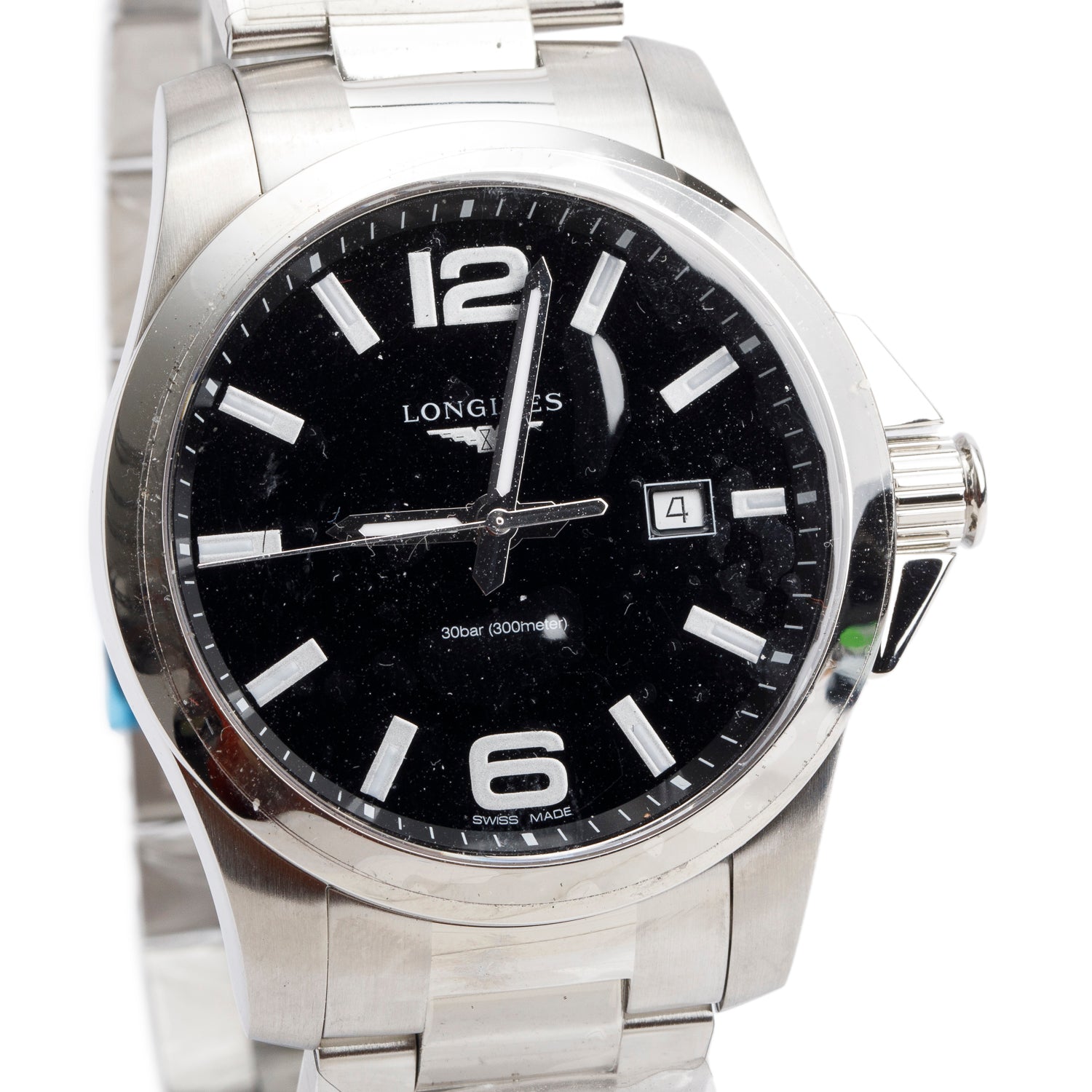 Longines 2021 Stainless Steel Conquest 43 MM Quartz Watch Black Dial w/ Box & Papers