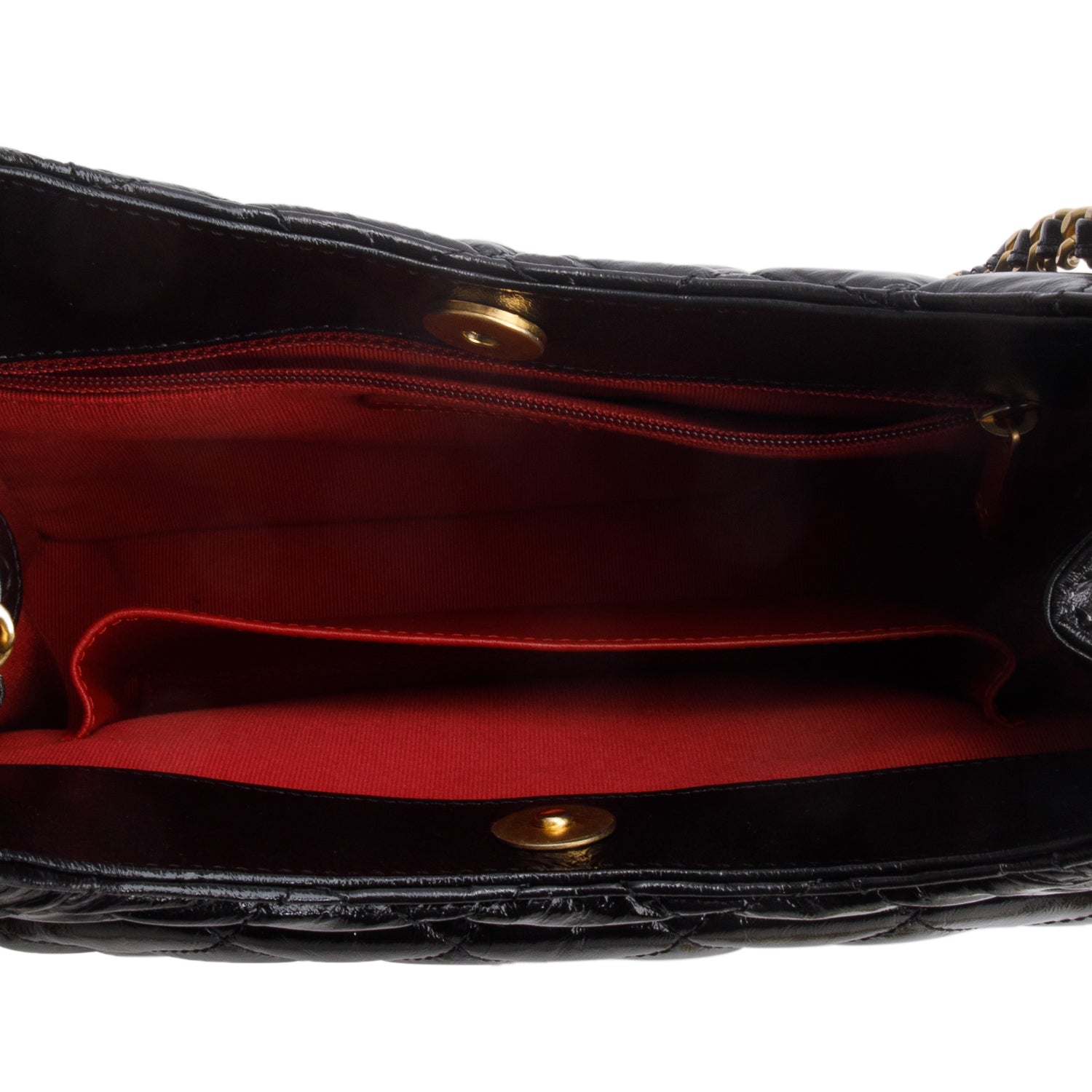 Chanel Black Shiny Crumpled Calfskin Quilted Wavy CC Hobo w/ Box