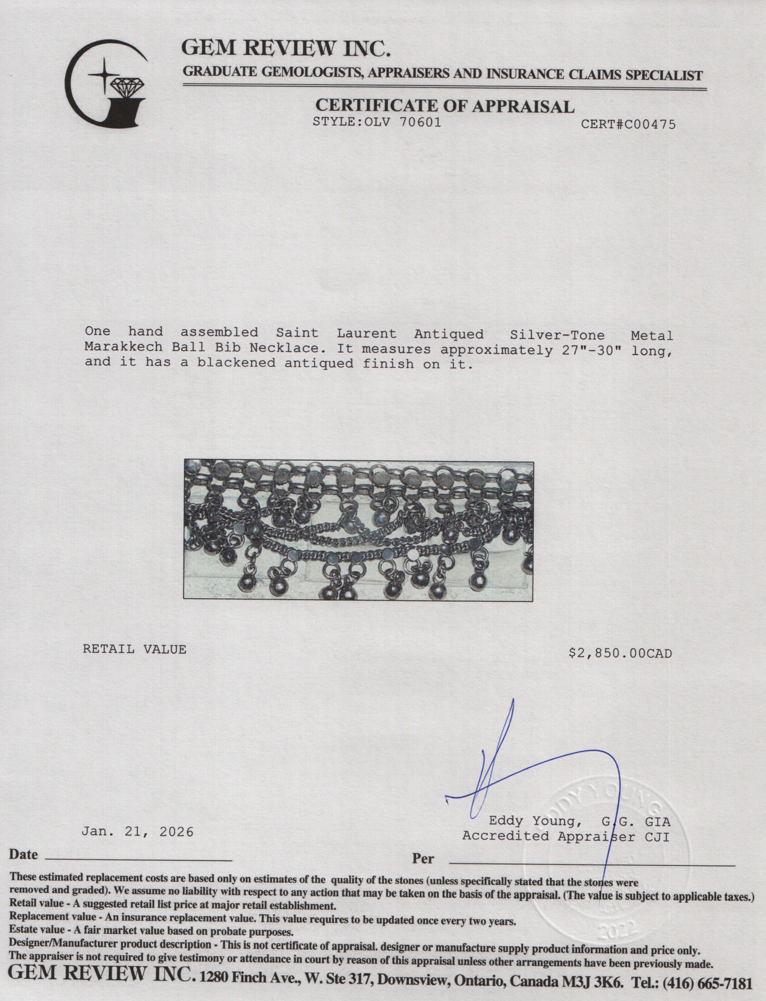 Saint Laurent Antiqued Silver-Tone Metal Marakkech Ball Bib Necklace