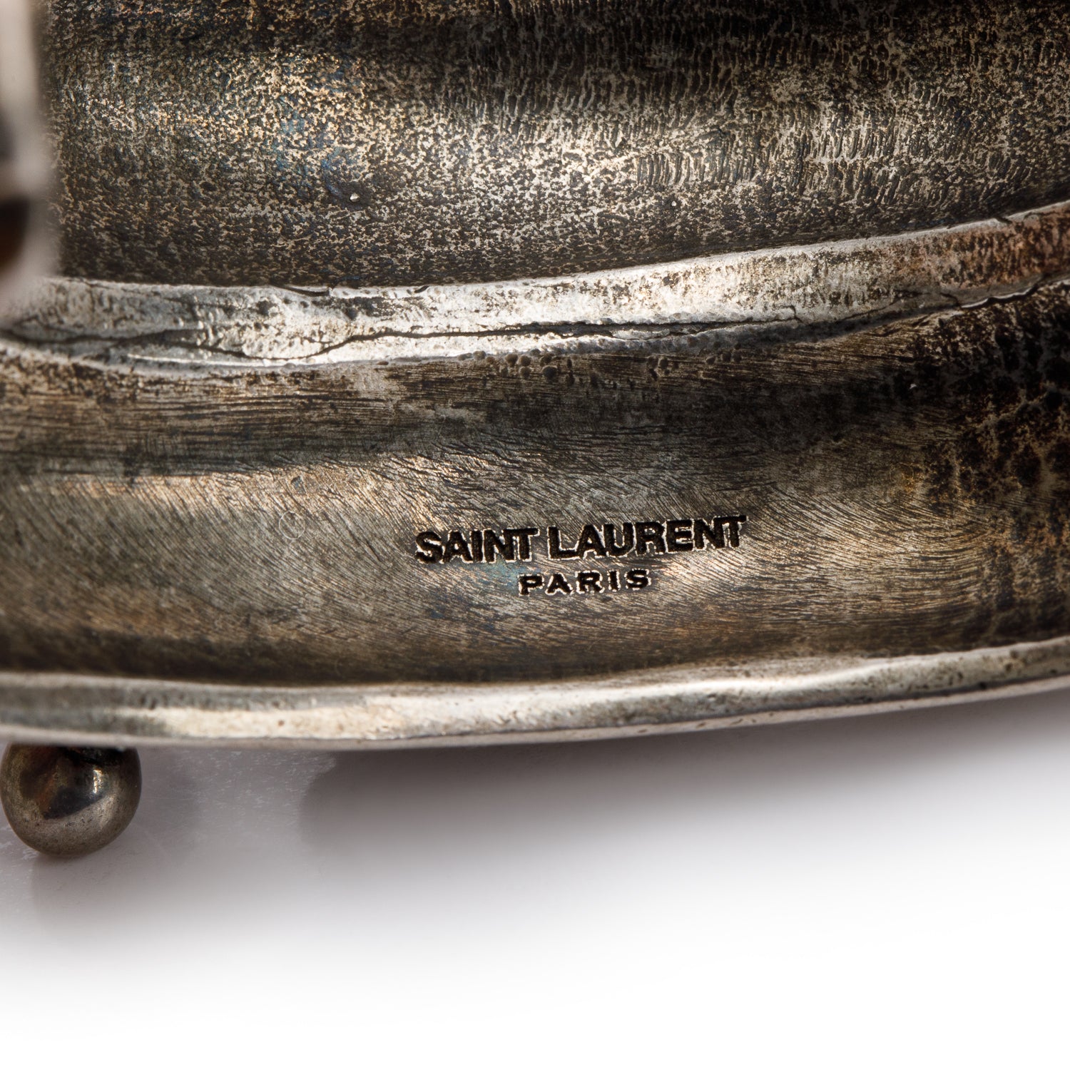 Saint Laurent Antiqued Silver Tone Metal Marakkech Cuff Bracelet