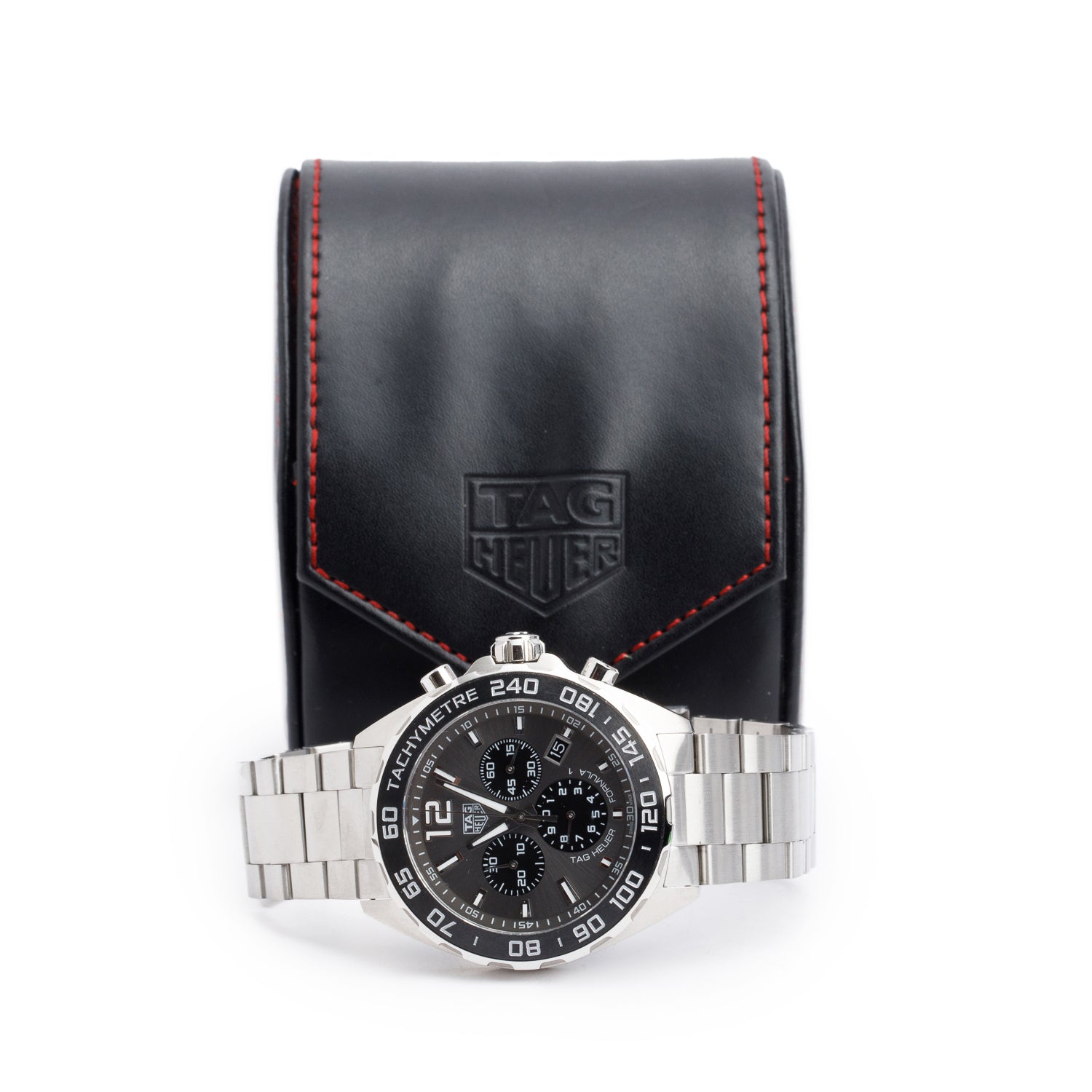 Tag Heuer Stainless Steel Formula 1 43 MM Chronograph Quartz Watch Silver Dial CAZ1011