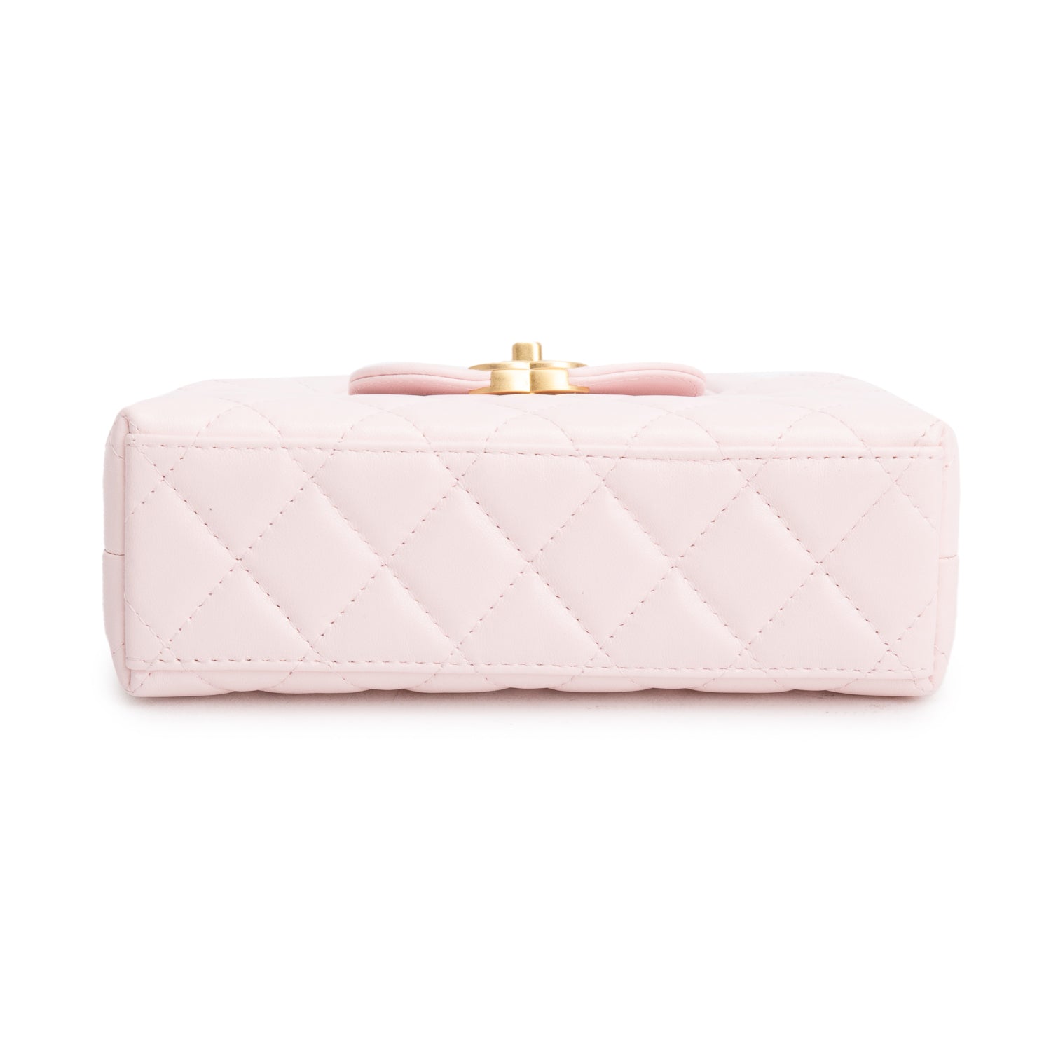 Chanel Pink Shiny Age Calfskin Quilted Nano Kelly Shopper