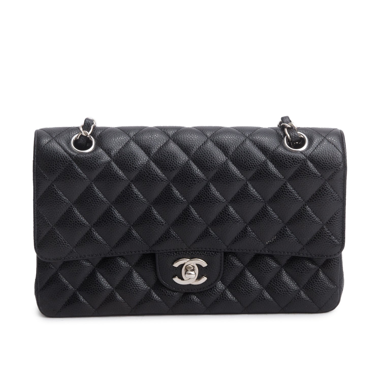 Chanel Black Caviar Classic Medium Double Flap Bag